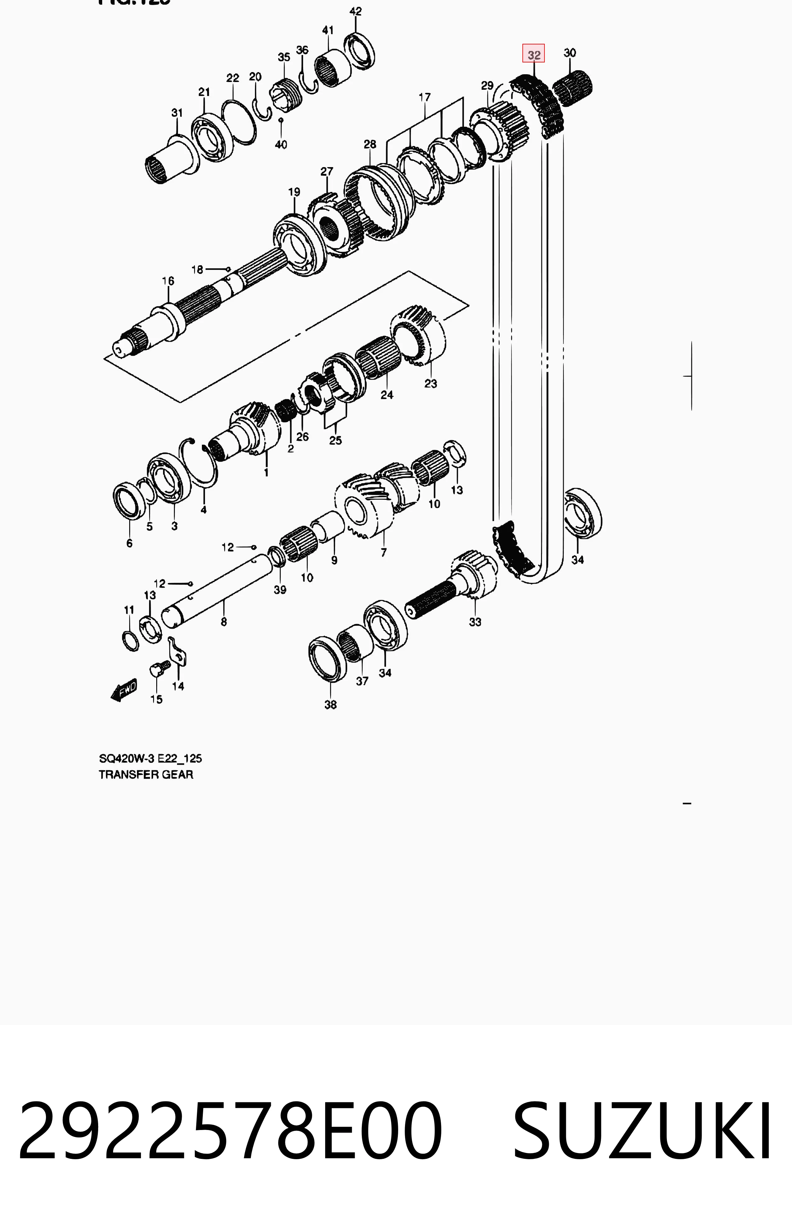 2922578E00 Suzuki Ланцюг приводу роздавальної коробки