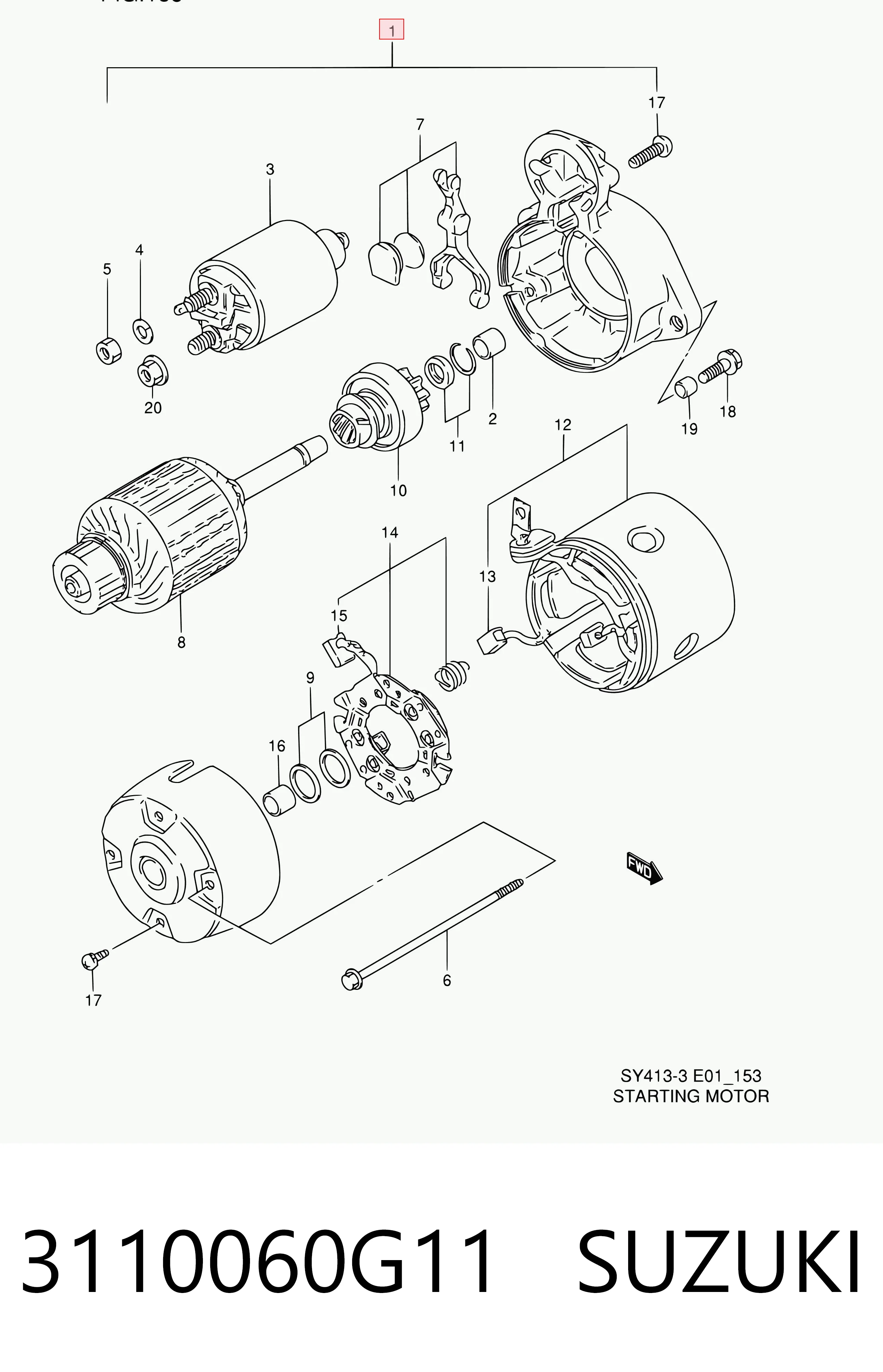 3110060G11 Suzuki Стартер двигуна