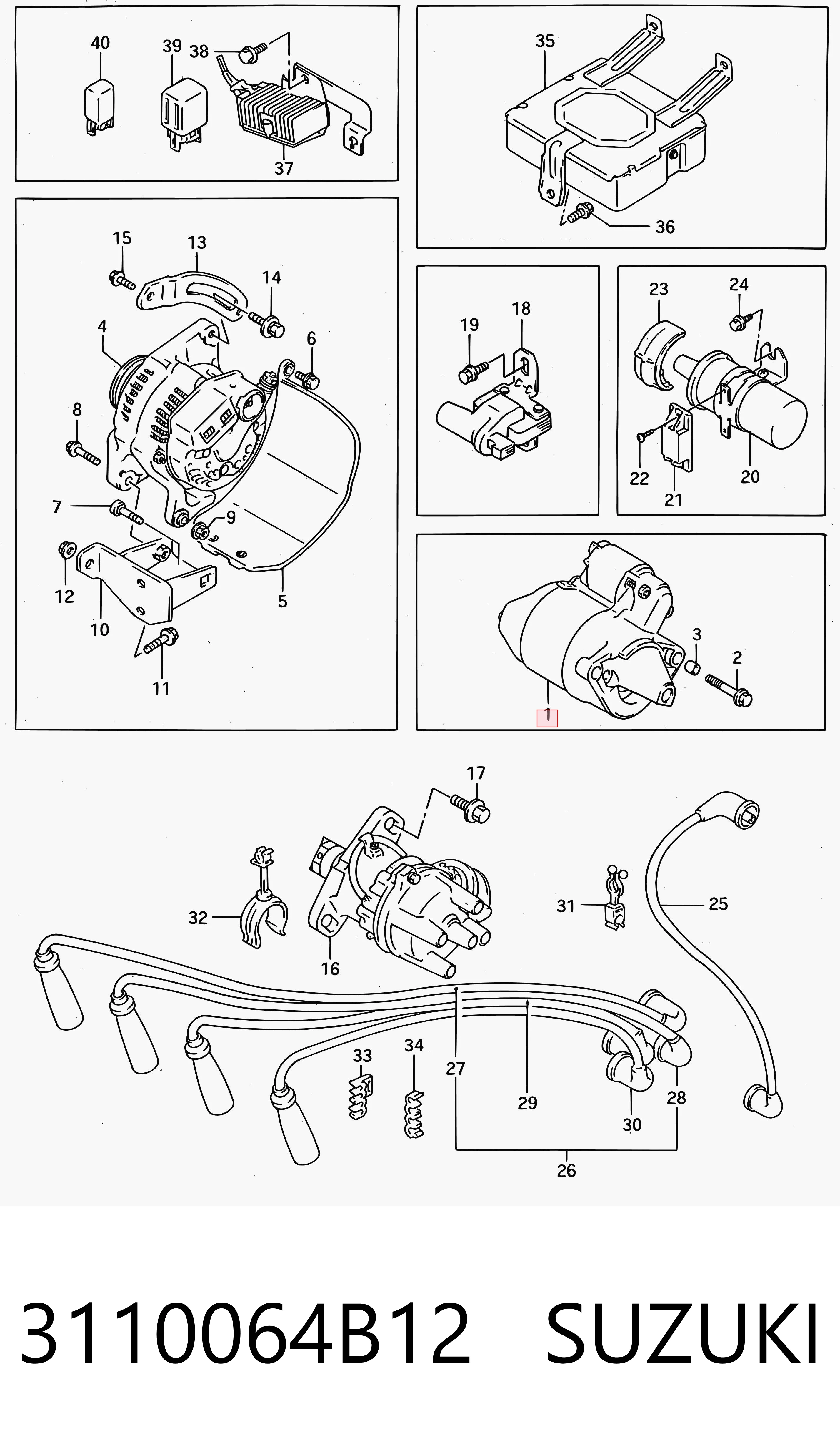 3110064B12 Suzuki Стартер двигуна