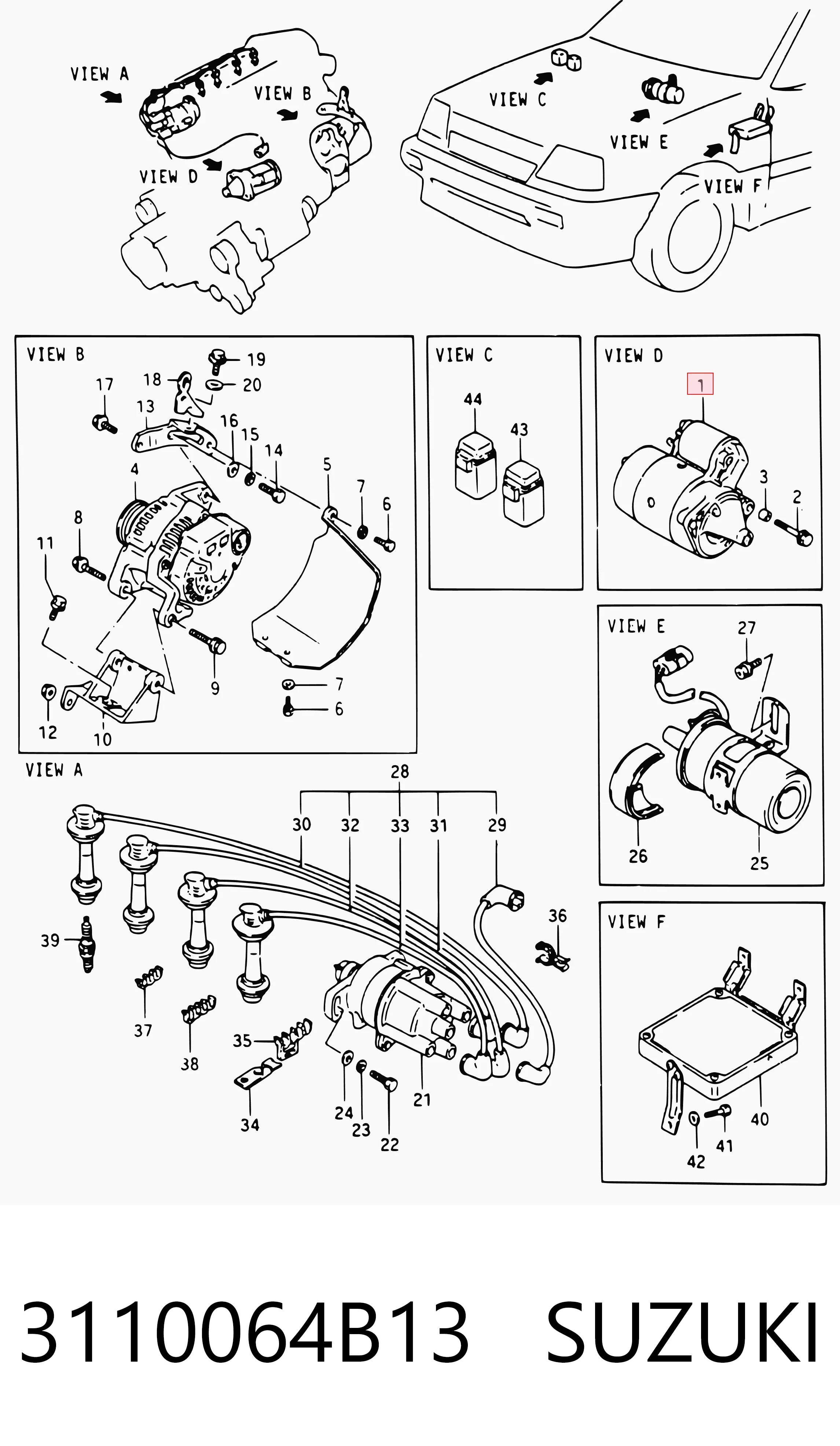  Стартер Suzuki Swift 2