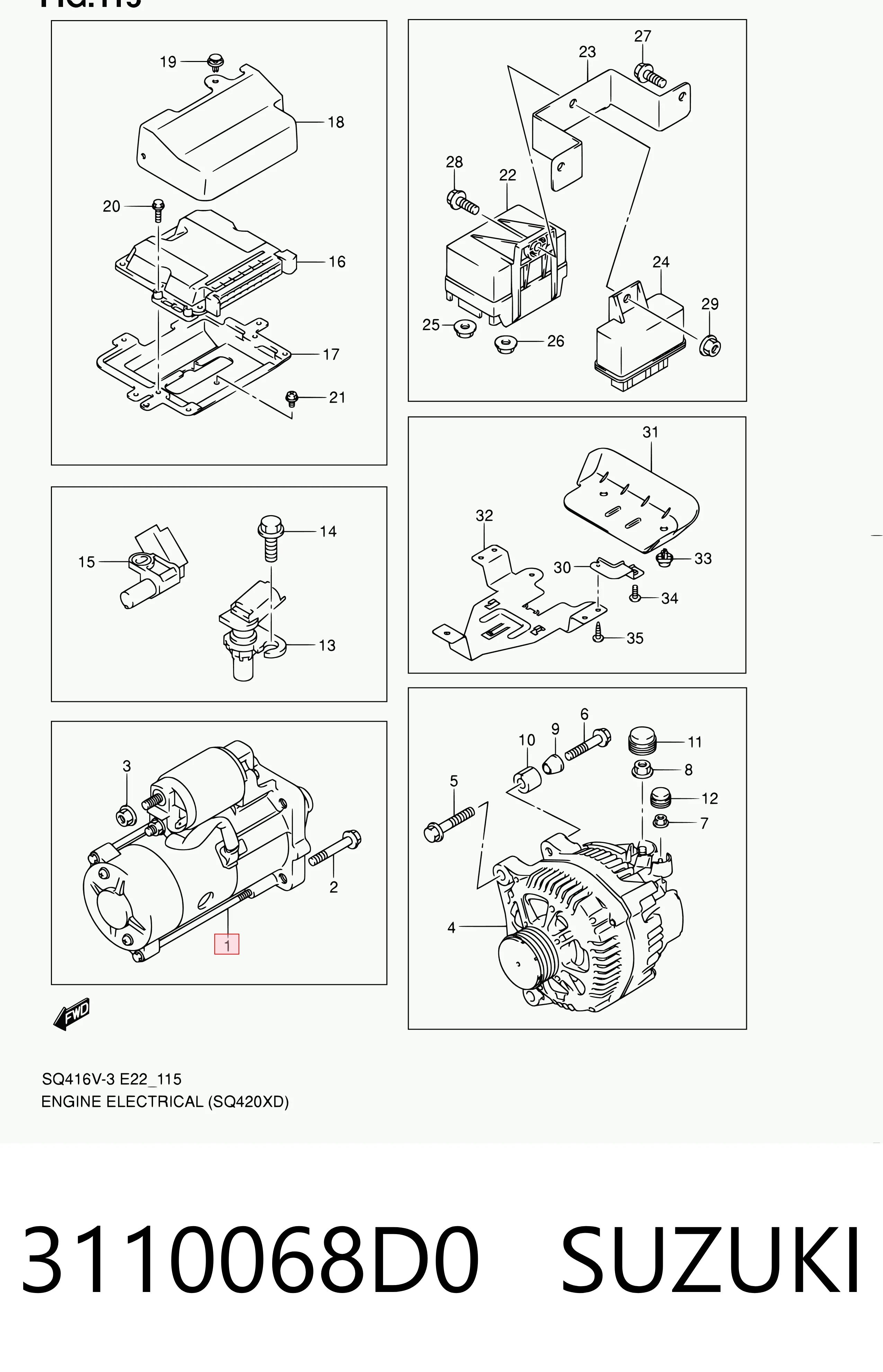 3110068D0 Suzuki Стартер двигуна
