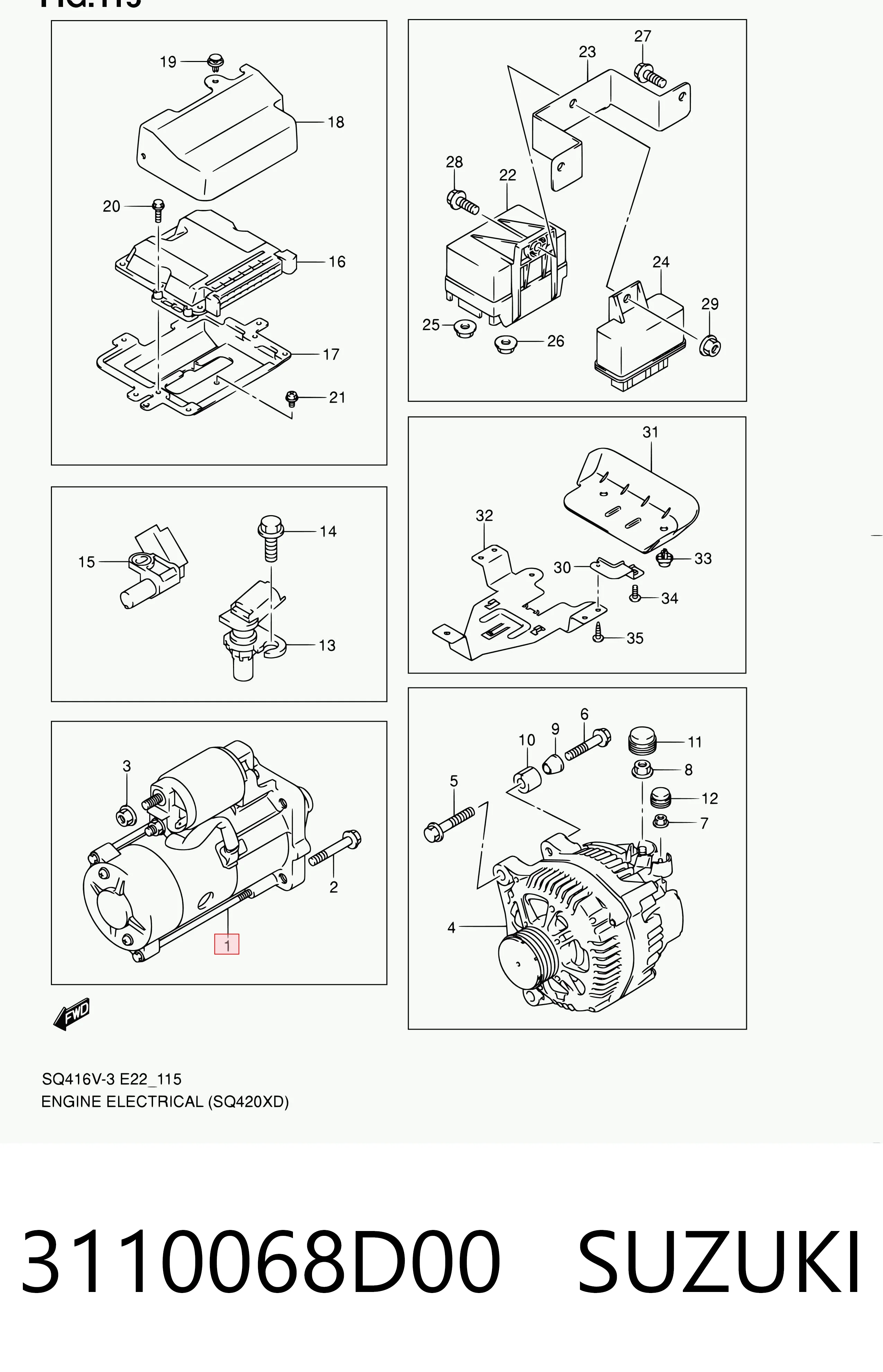 3110068D00 Suzuki Стартер двигуна