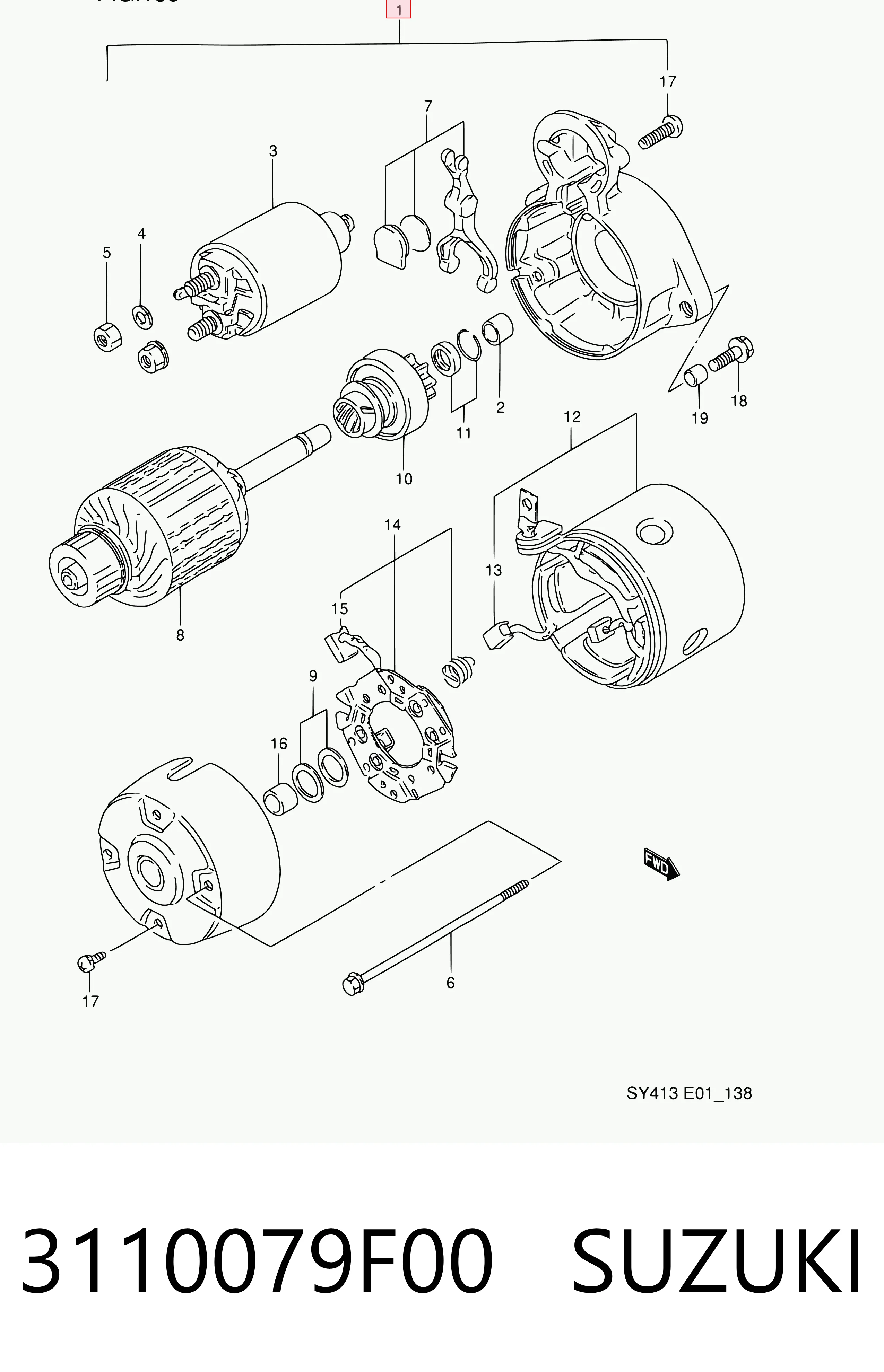 3110079F00 Suzuki Стартер двигуна