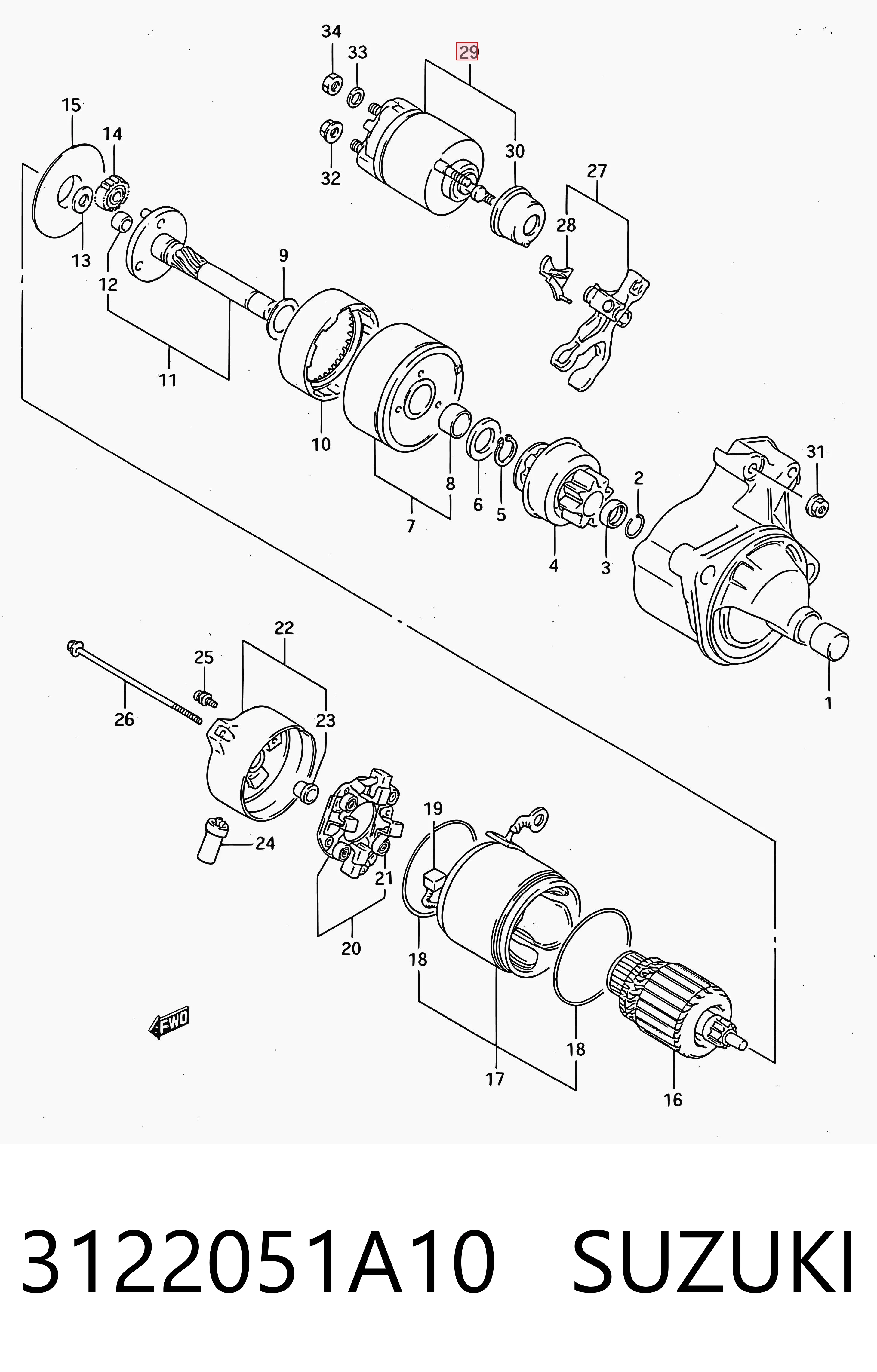 3122051A10 Suzuki Тягове реле стартера