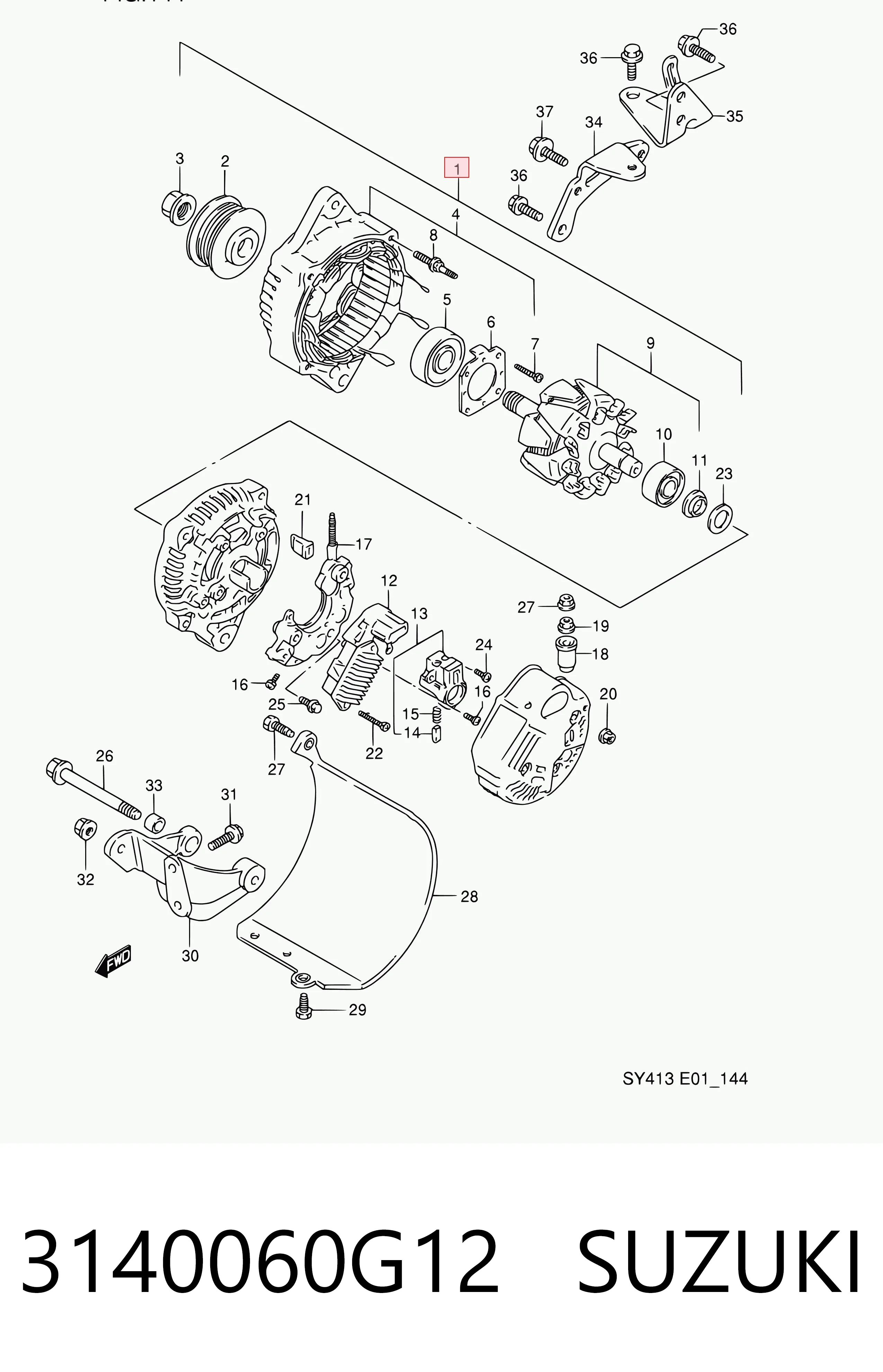 3140060G12 Suzuki Авто генератор