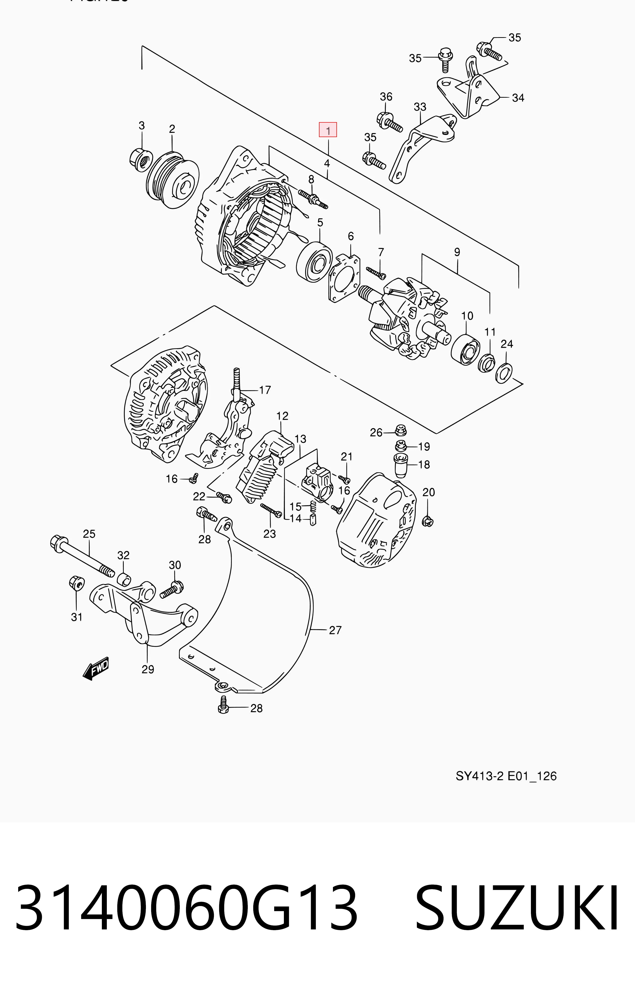 3140060G13 Suzuki Авто генератор