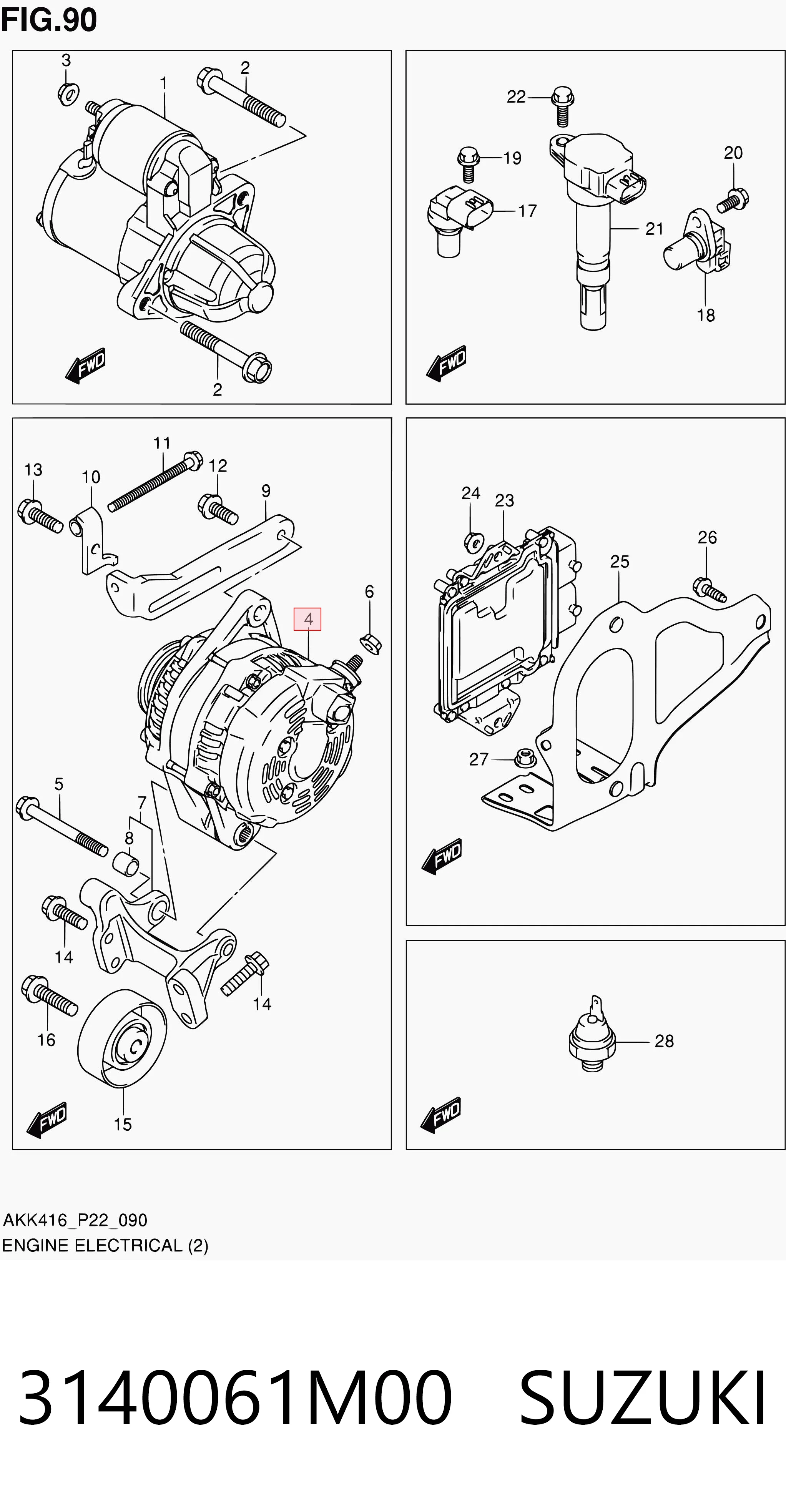 3140061M00 Suzuki Авто генератор