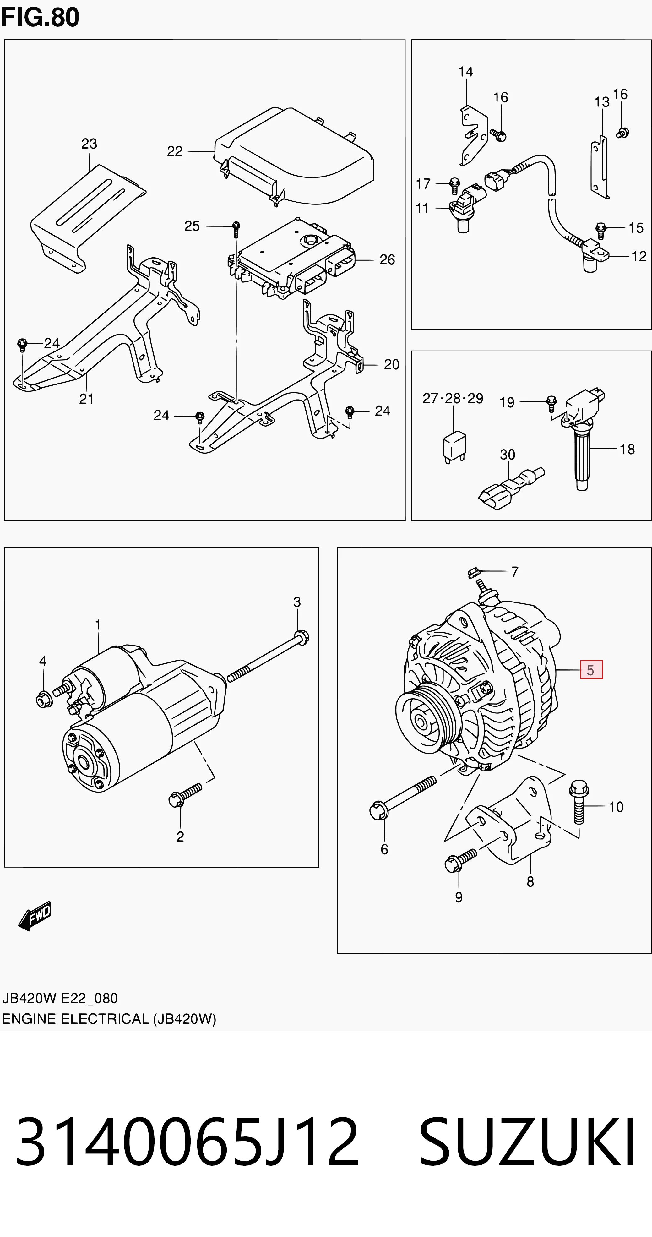 3140065J12 Suzuki Авто генератор