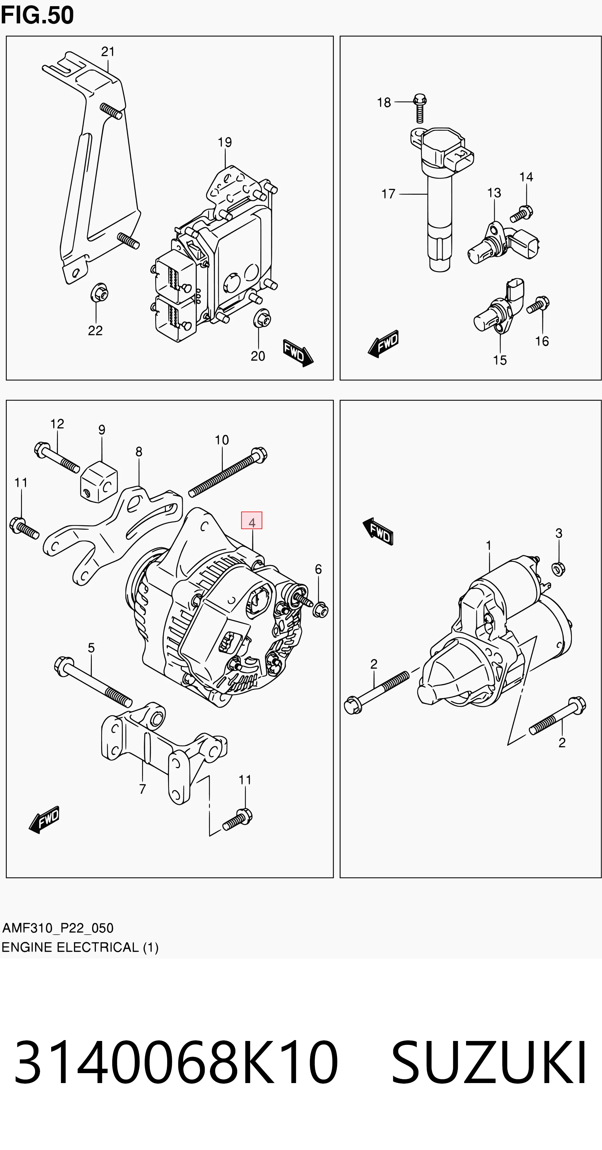 3140068K10 Suzuki Авто генератор
