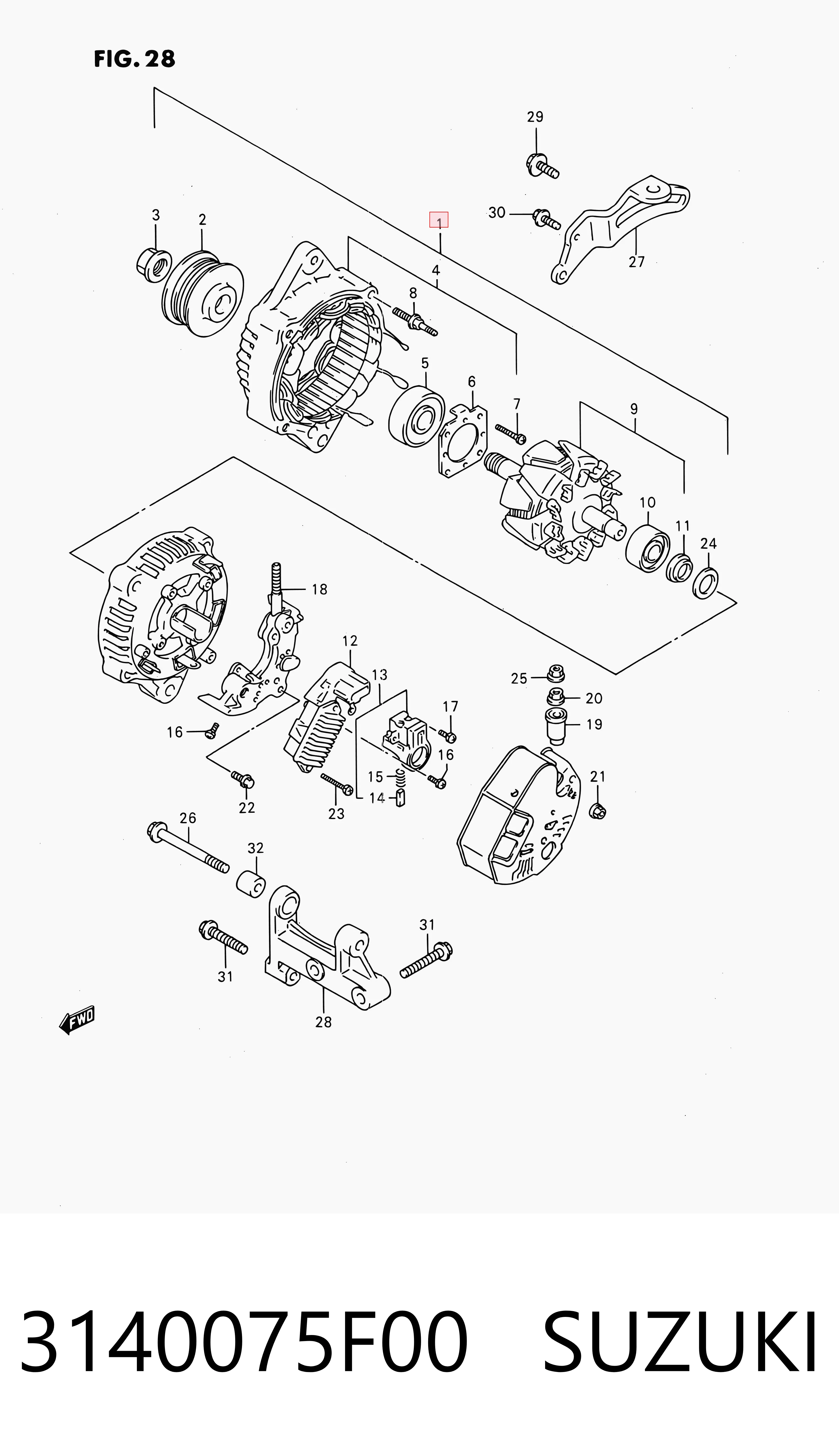 3140075F00 Suzuki Авто генератор