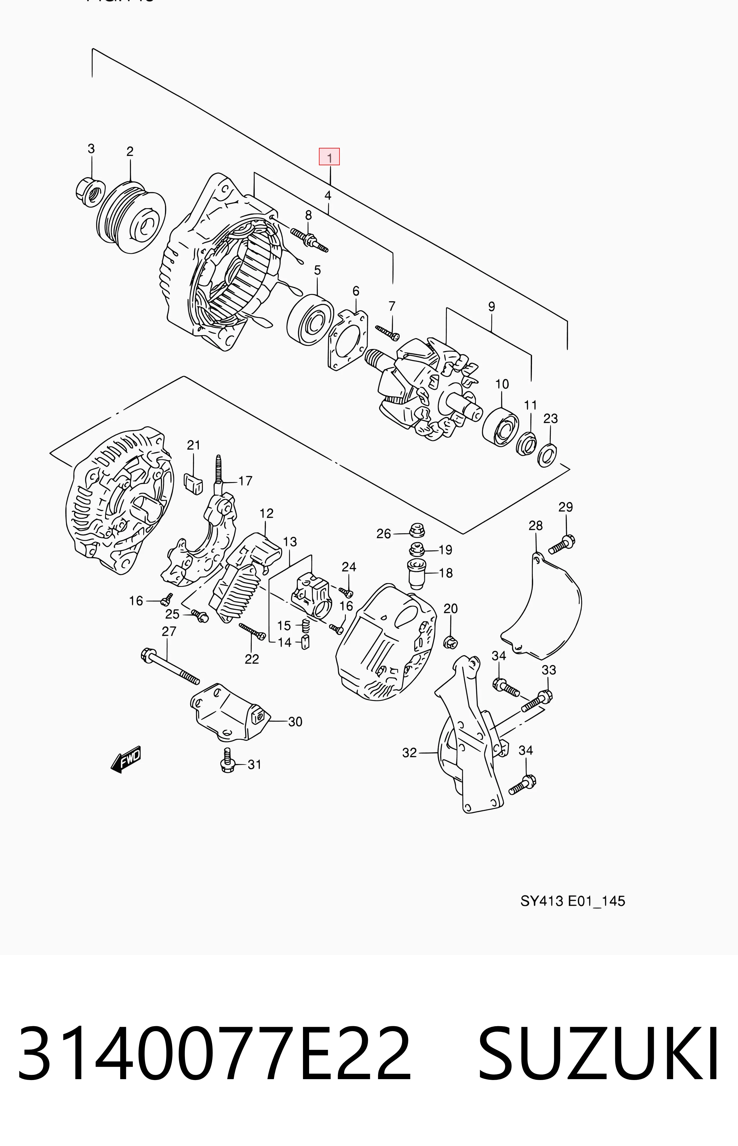 3140077E22 Suzuki Авто генератор