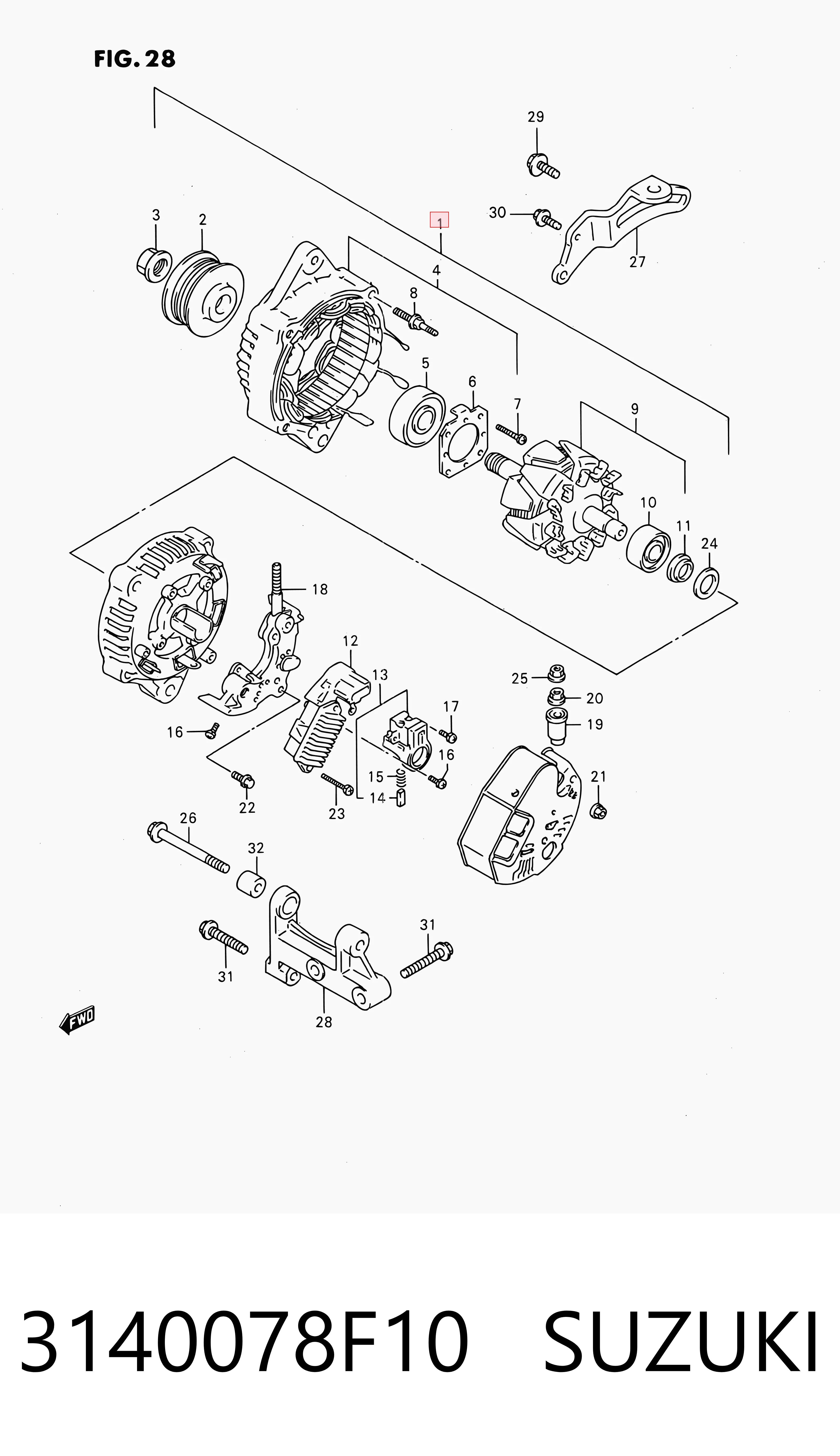 3140078F10 Suzuki Авто генератор