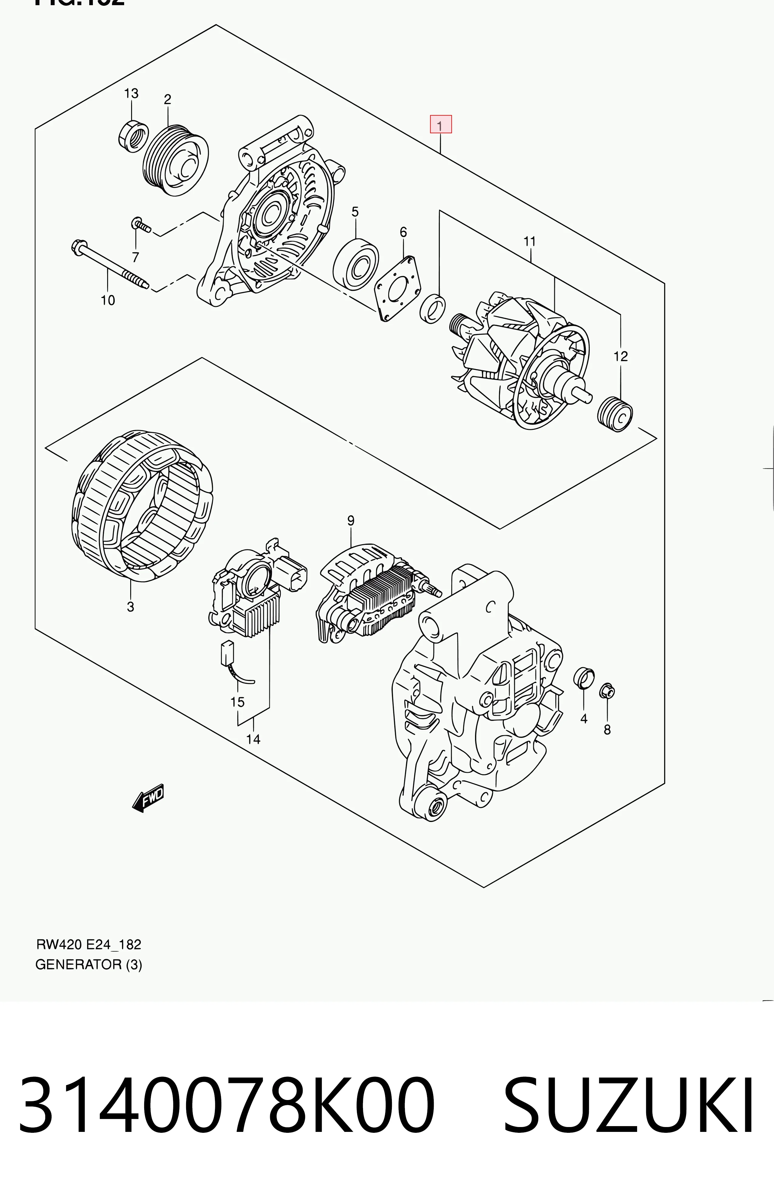 3140078K00 Suzuki Авто генератор