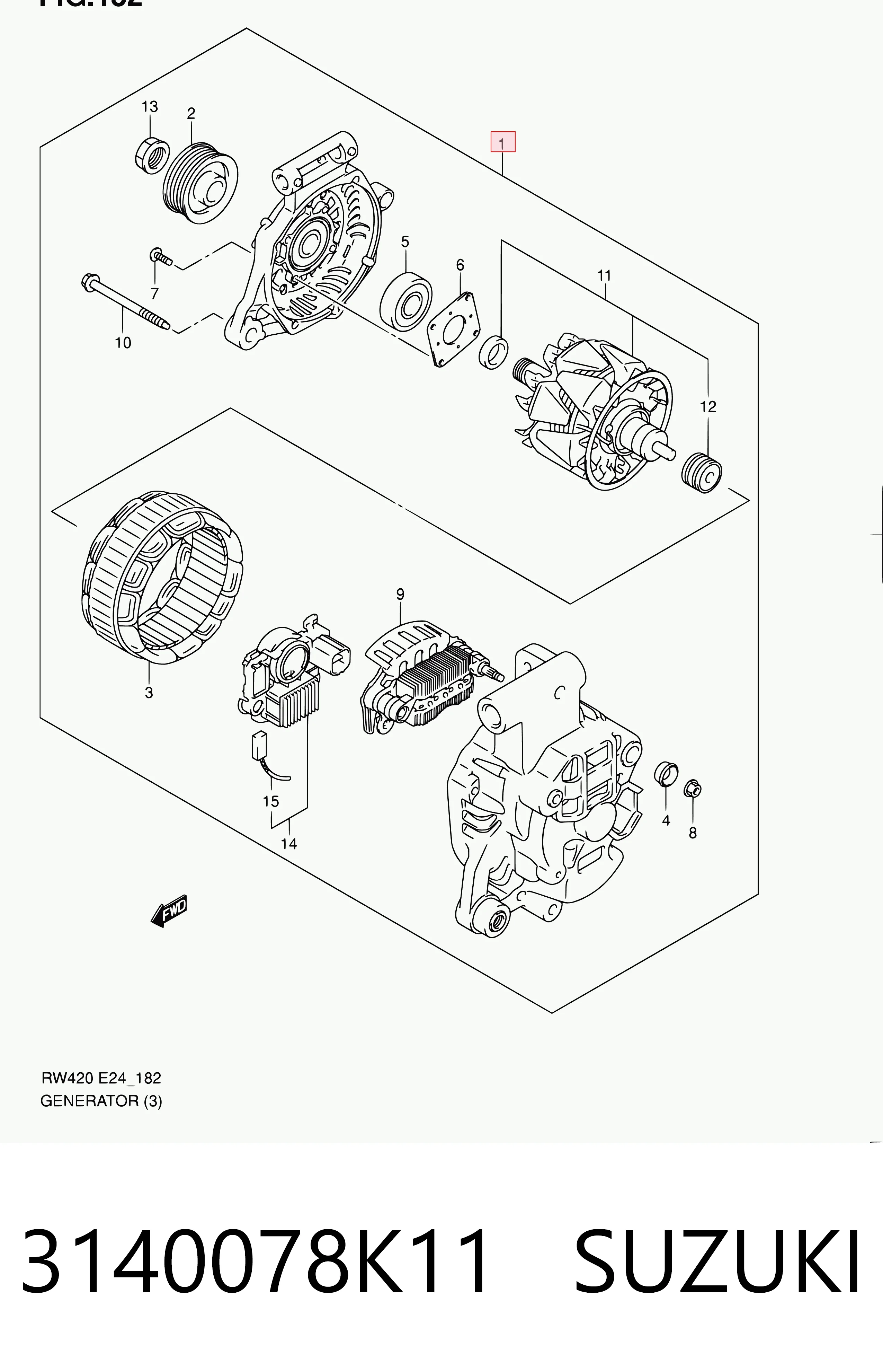 3140078K11 Suzuki Авто генератор