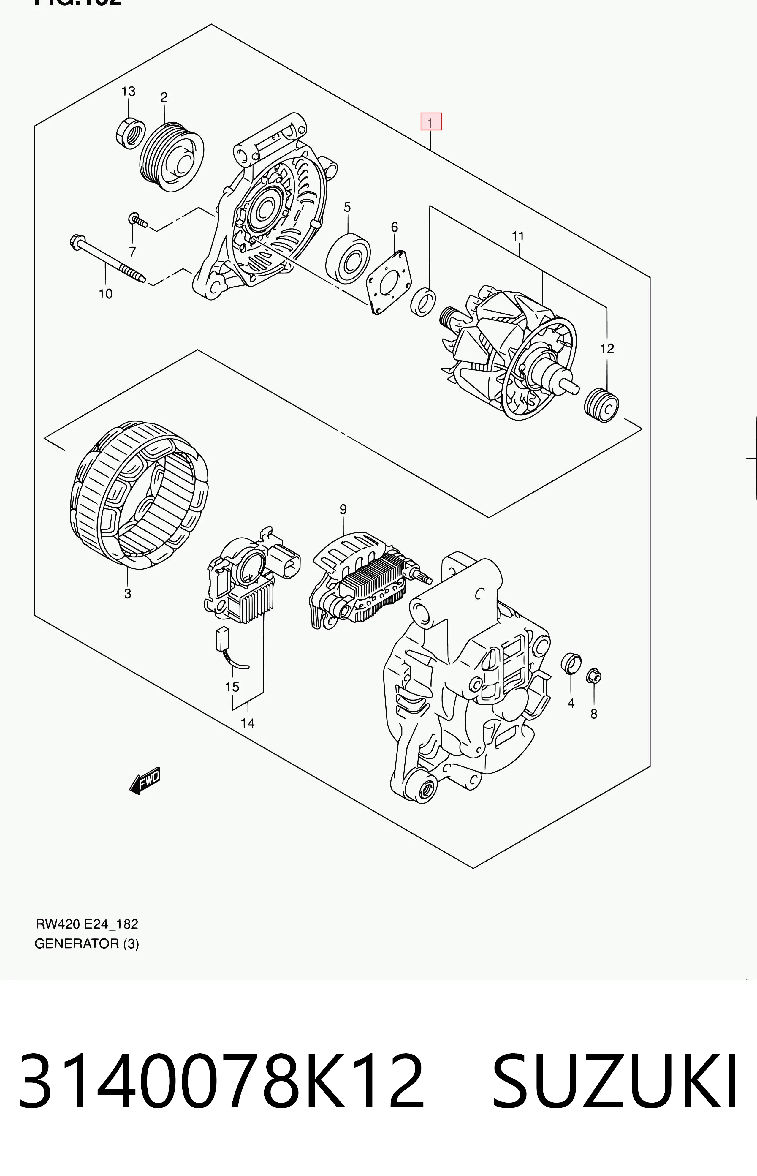 3140078K12 Suzuki Авто генератор