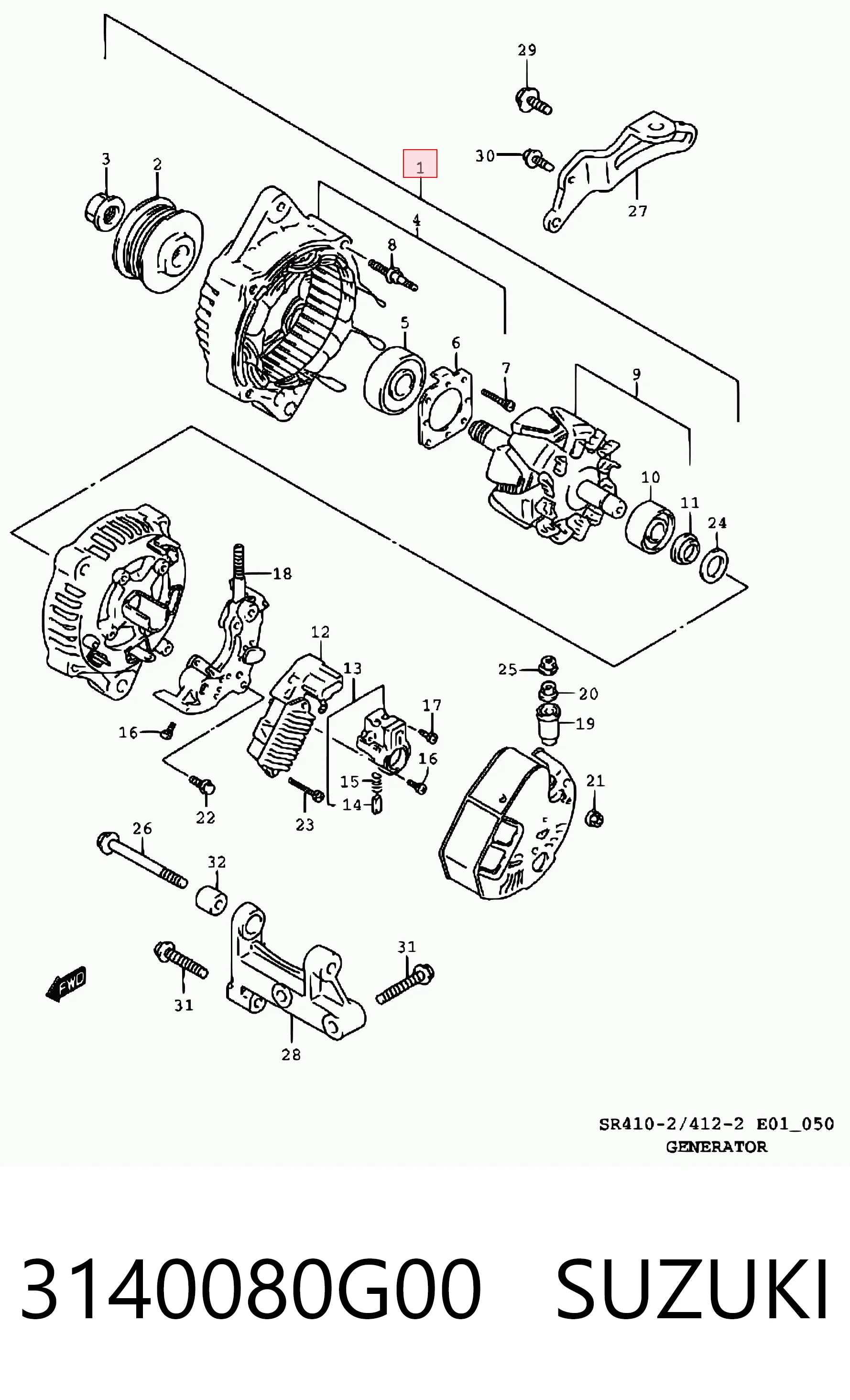 3140080G00 Suzuki Авто генератор