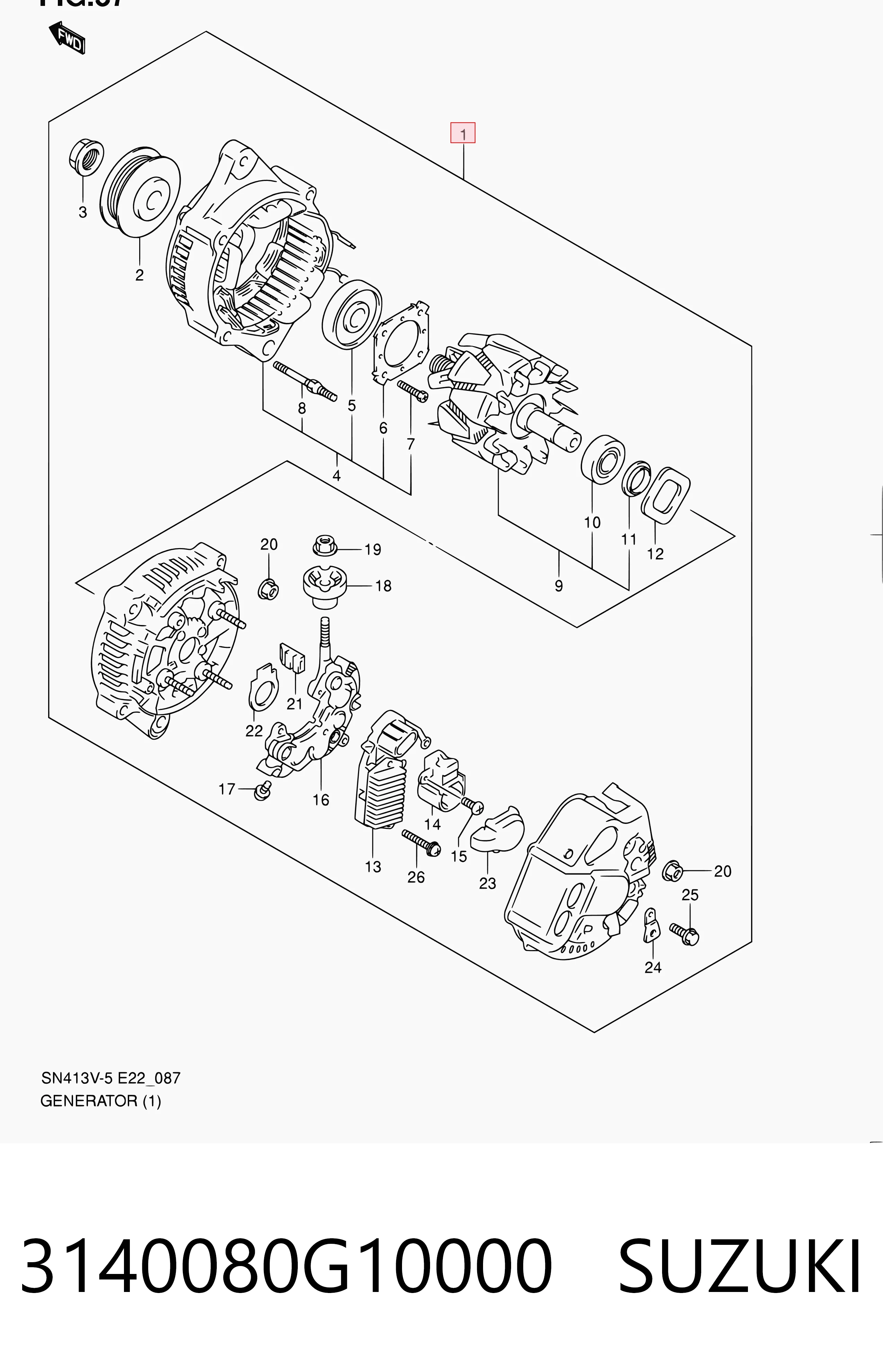 3140080G10000 Suzuki Авто генератор