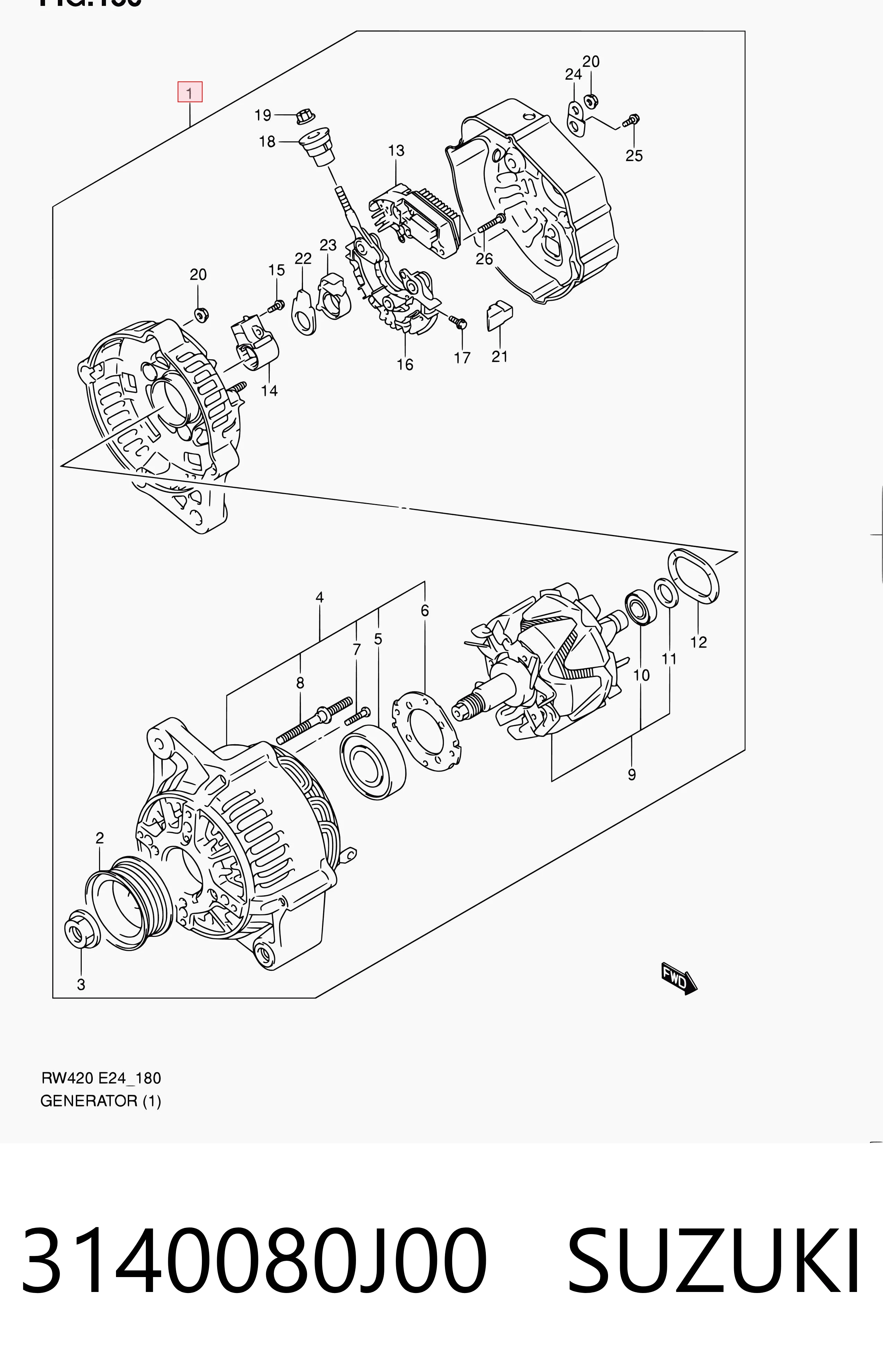 3140080J00 Suzuki Авто генератор