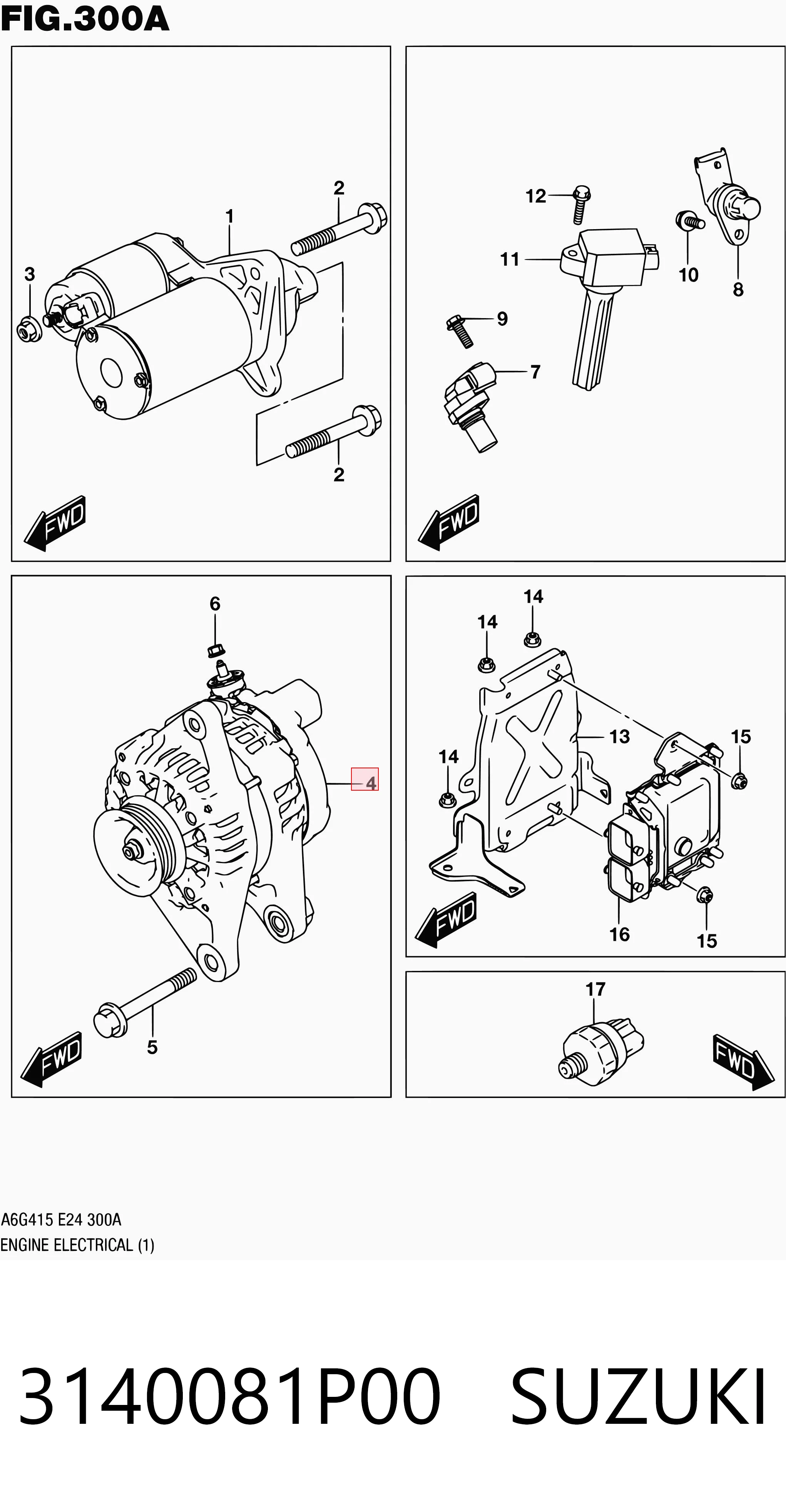 3140081P00 Suzuki Авто генератор