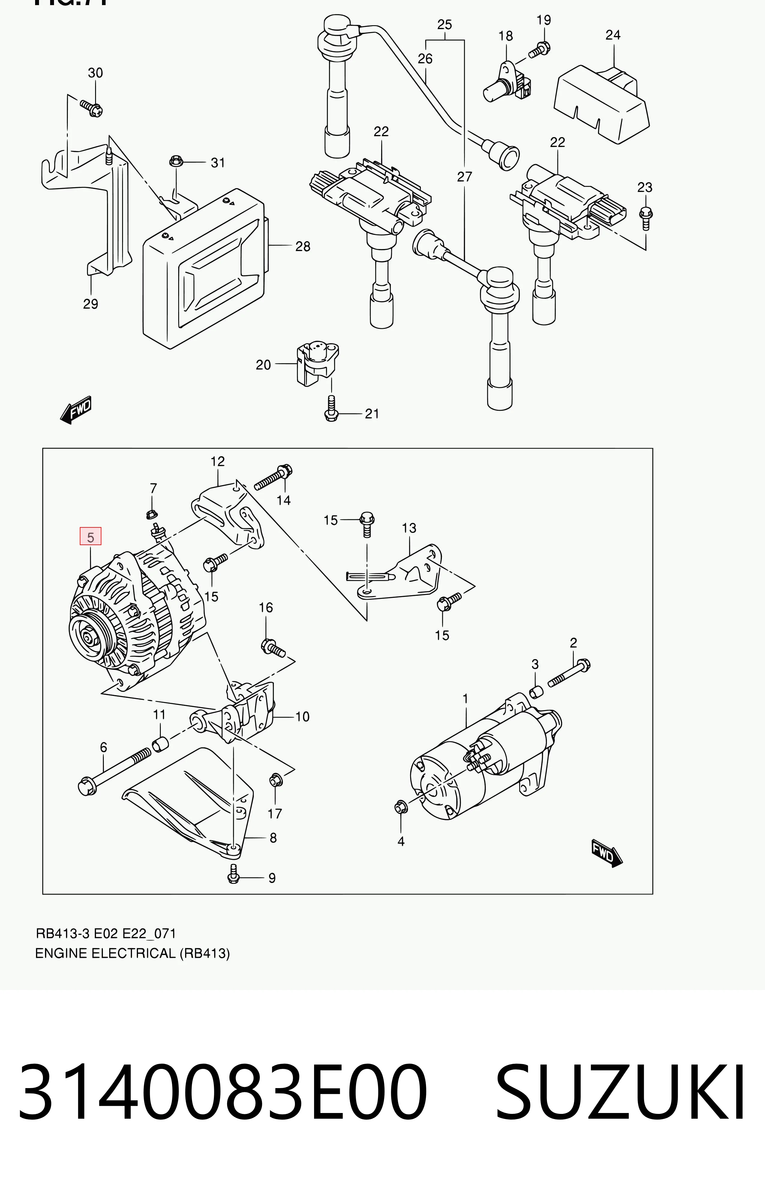 3140083E00 Suzuki Авто генератор