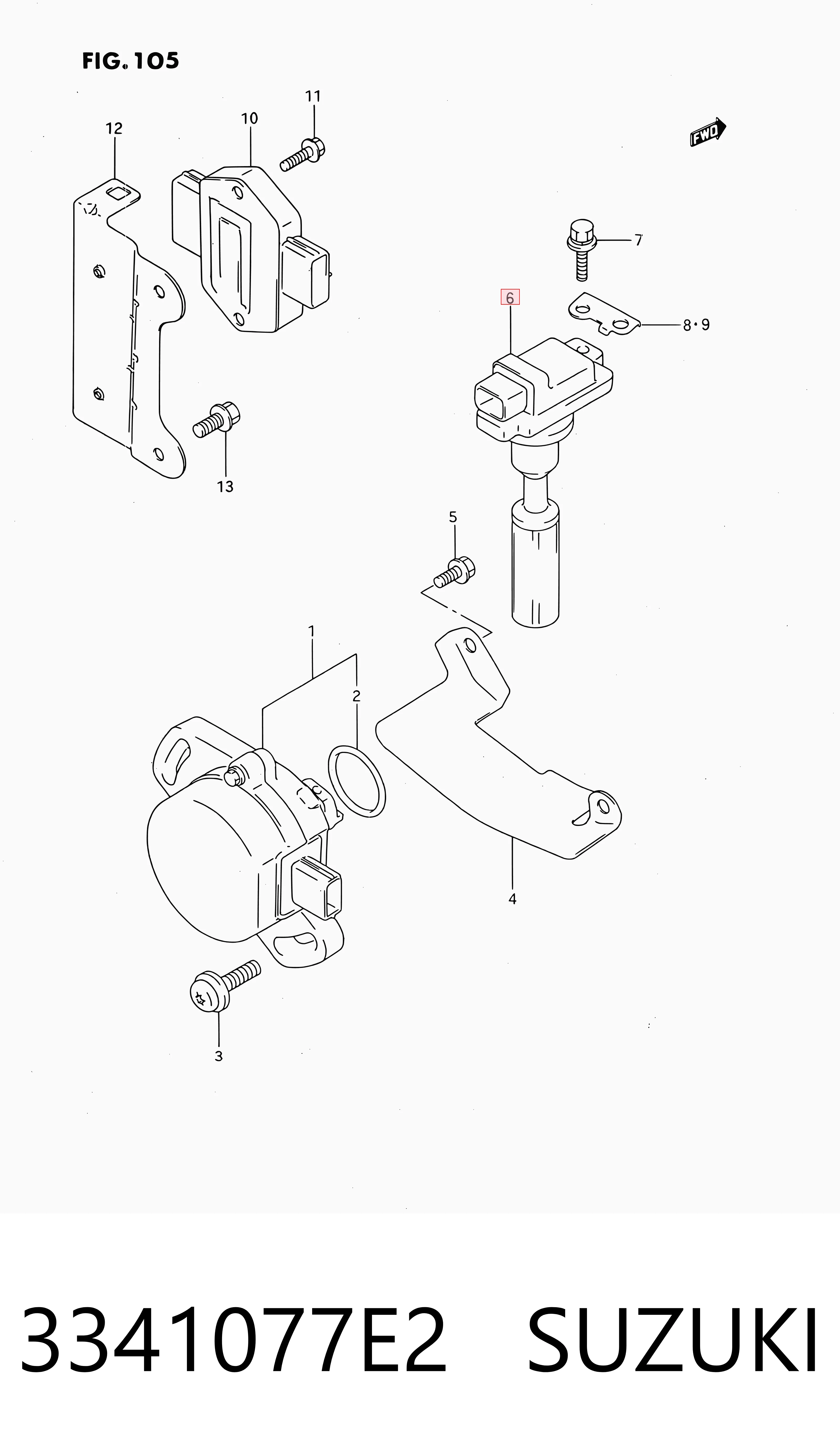 3341077E2 Suzuki Котушка запалювання