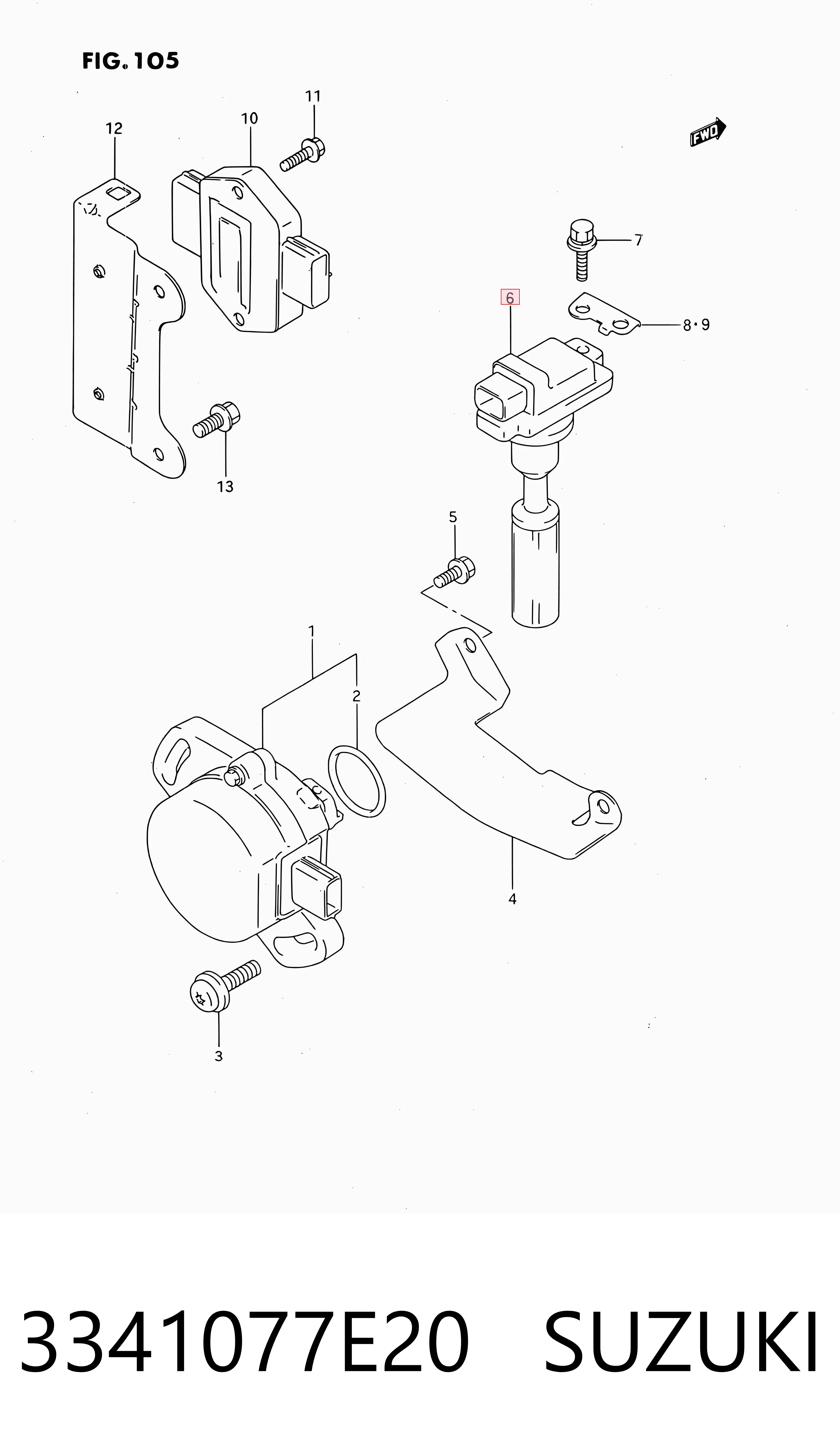 3341077E20 Suzuki Котушка запалювання