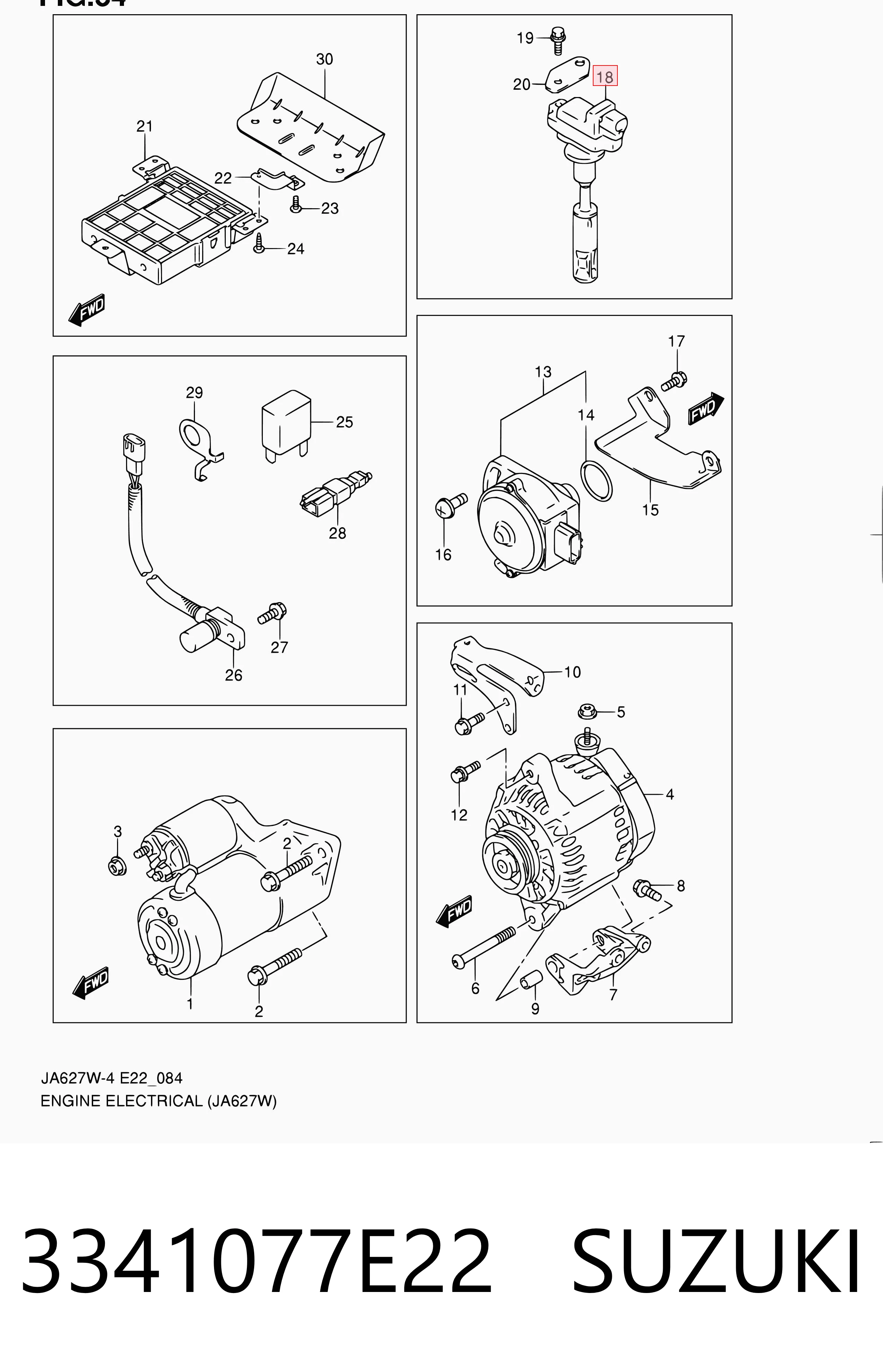 3341077E22 Suzuki Котушка запалювання