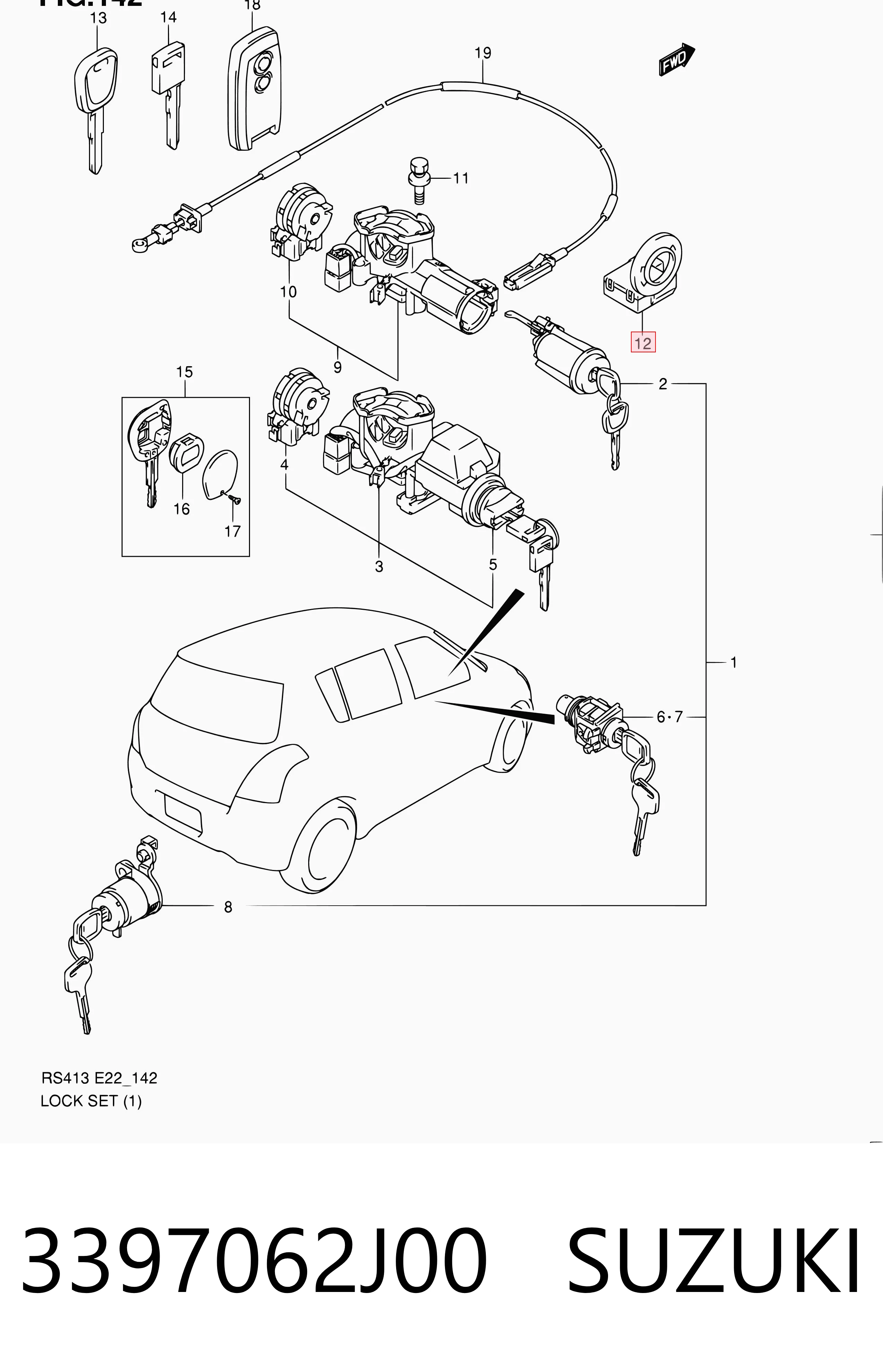 3397062J00 Suzuki Антена / кільце іммобілайзера