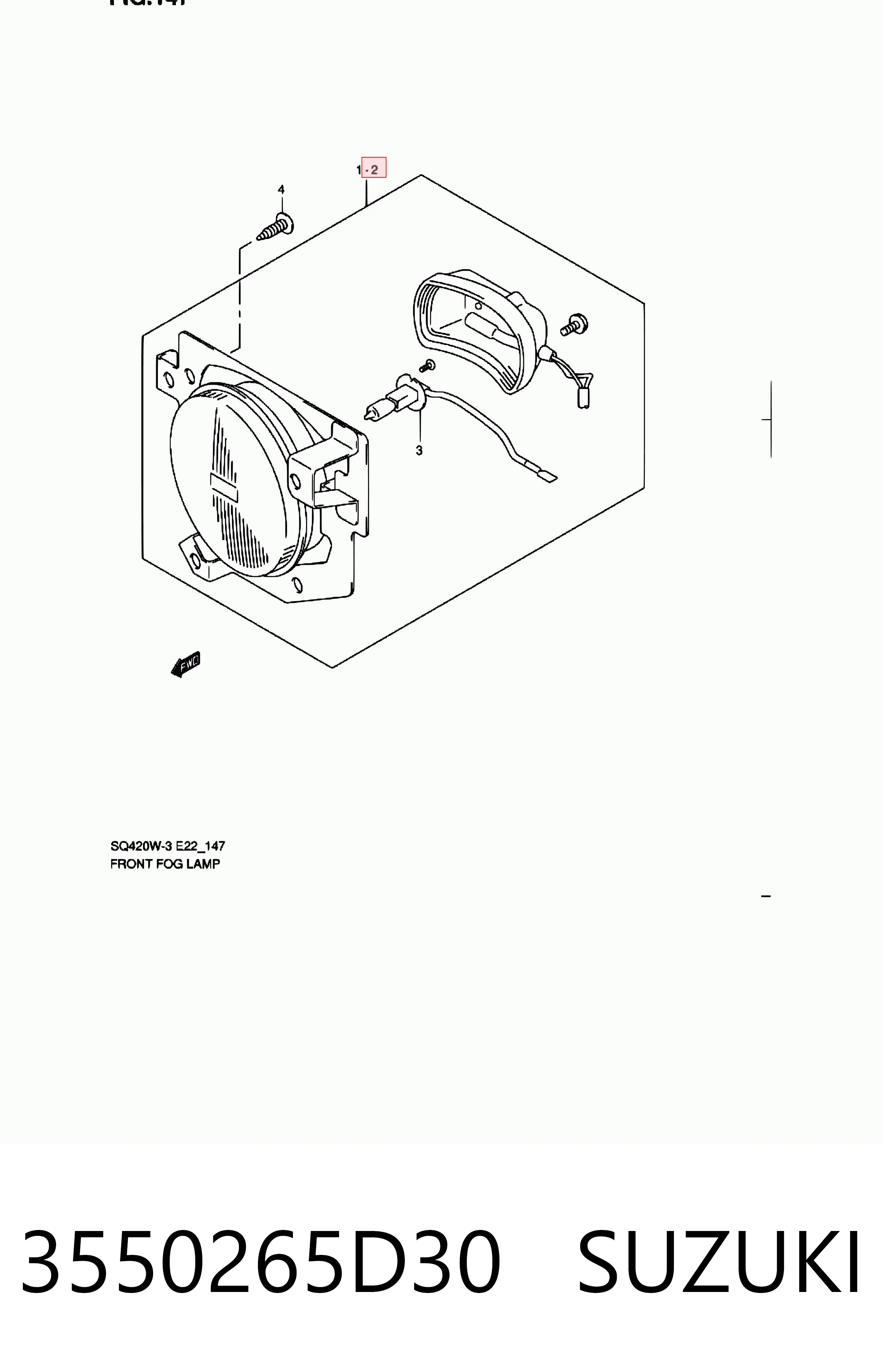 3550265D30 Suzuki Фара, ліва