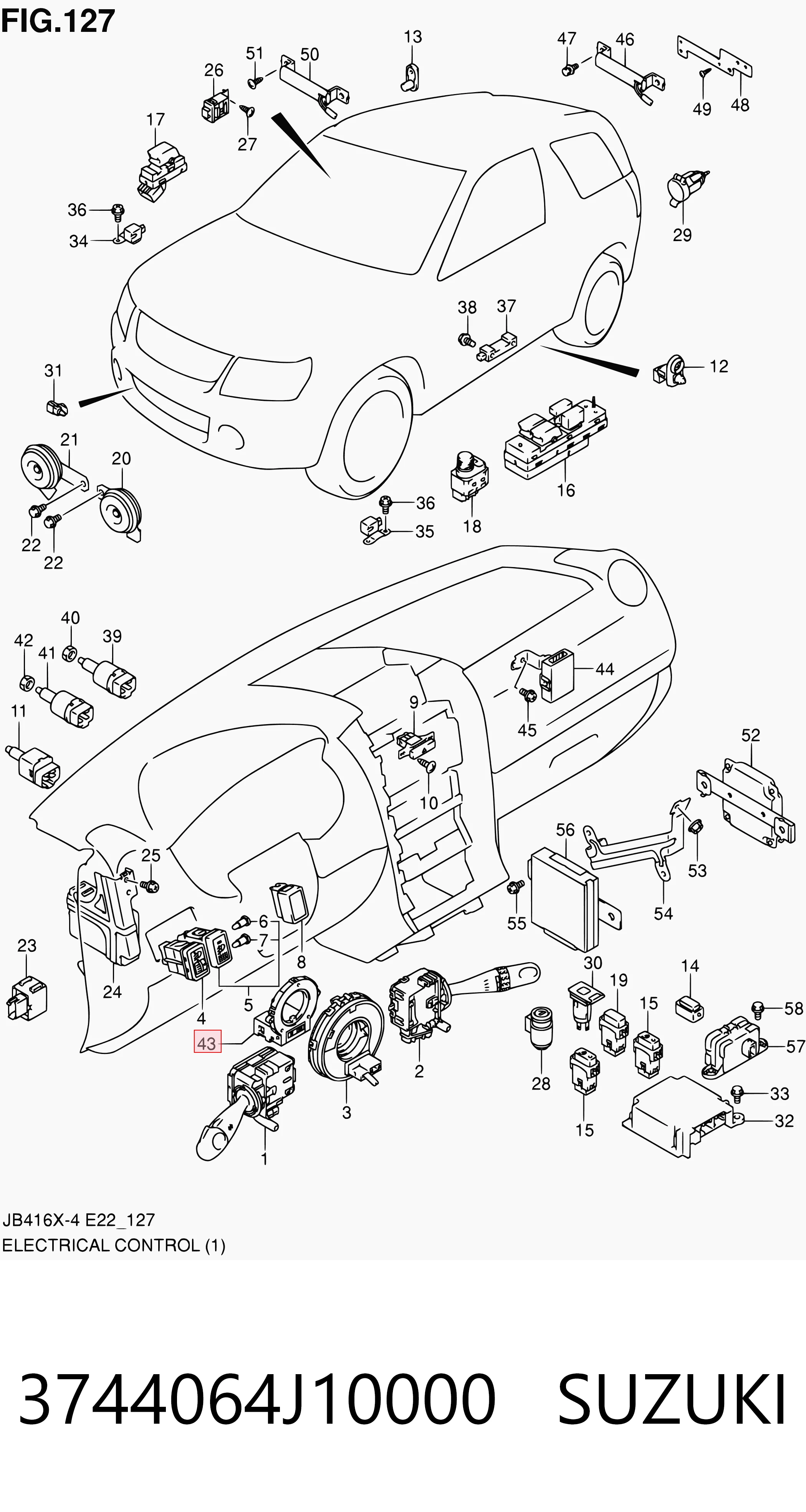 3744064J10000 Suzuki Датчик керма