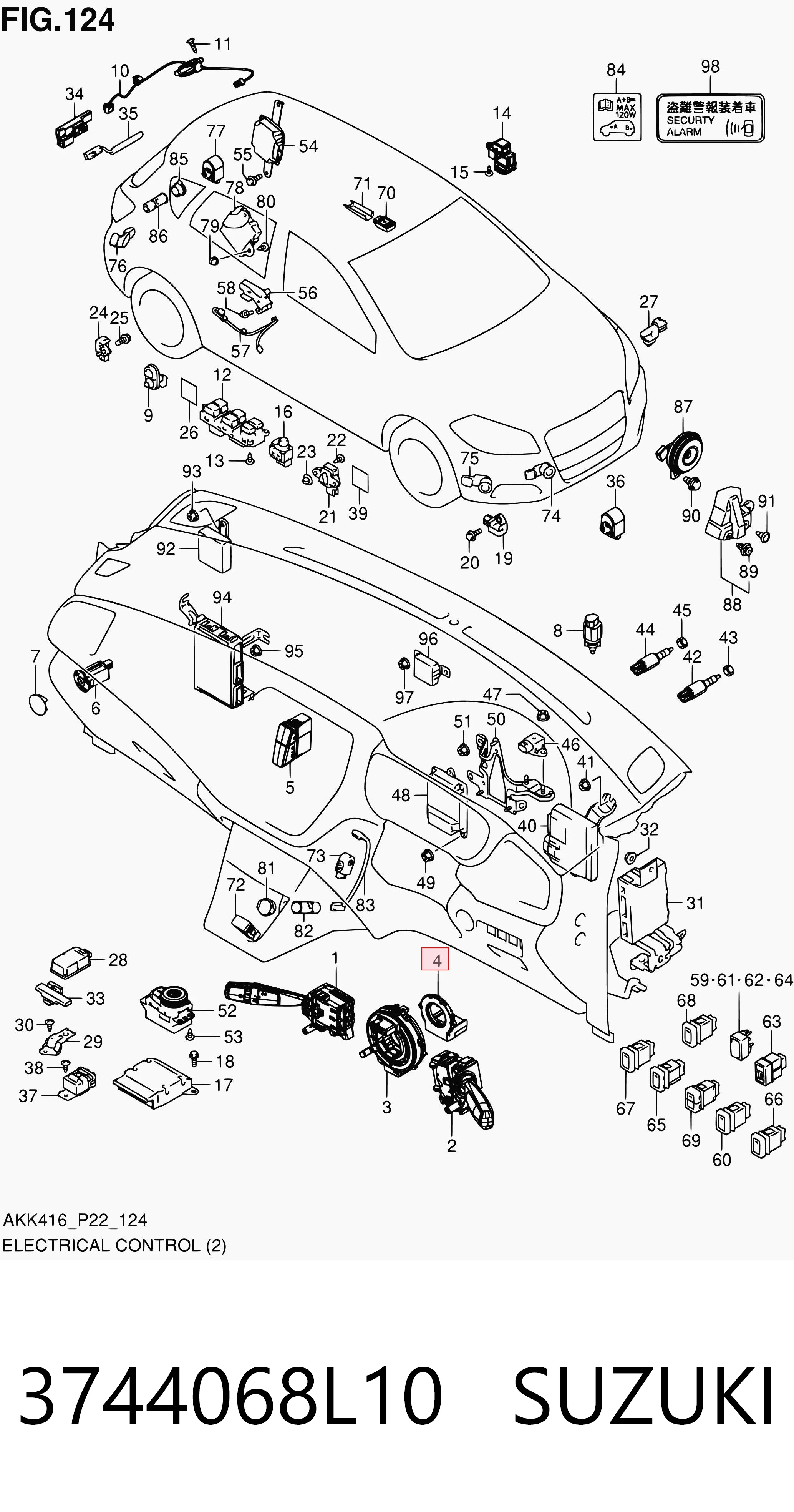3744068L10 Suzuki Датчик керма