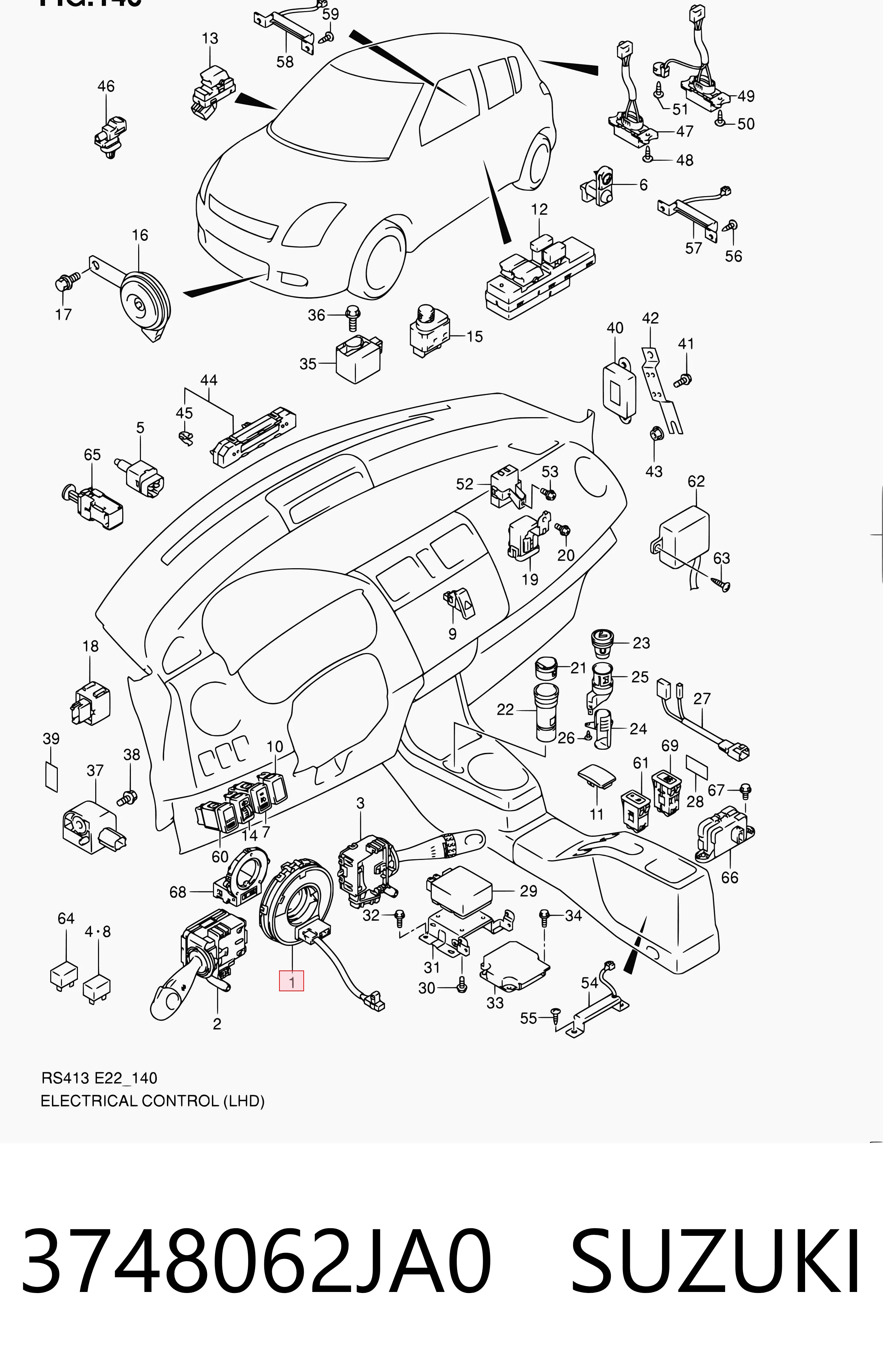  Шлейф керма Suzuki Swift 3