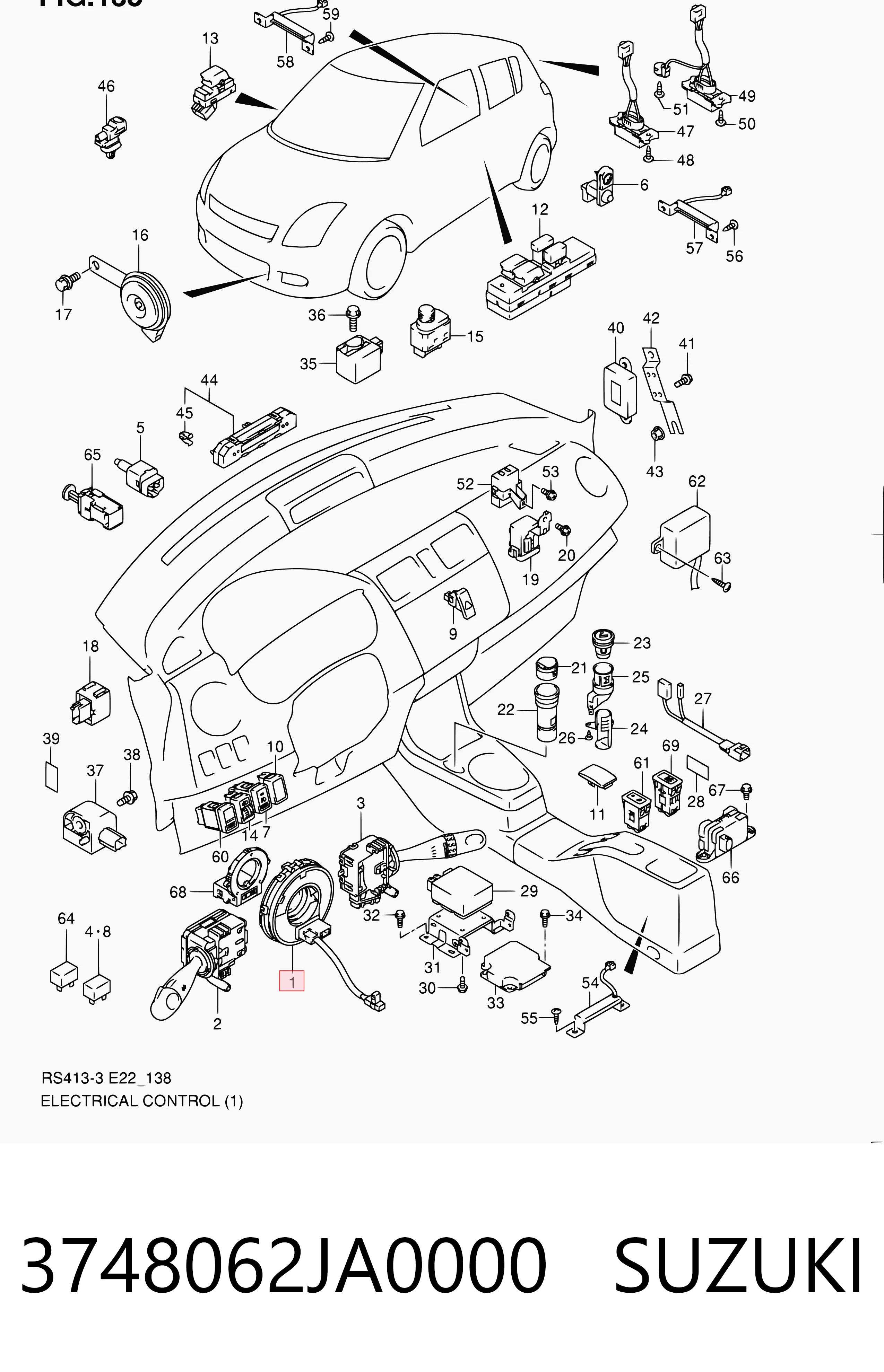 Купити Шлейф керма Suzuki Swift III RS