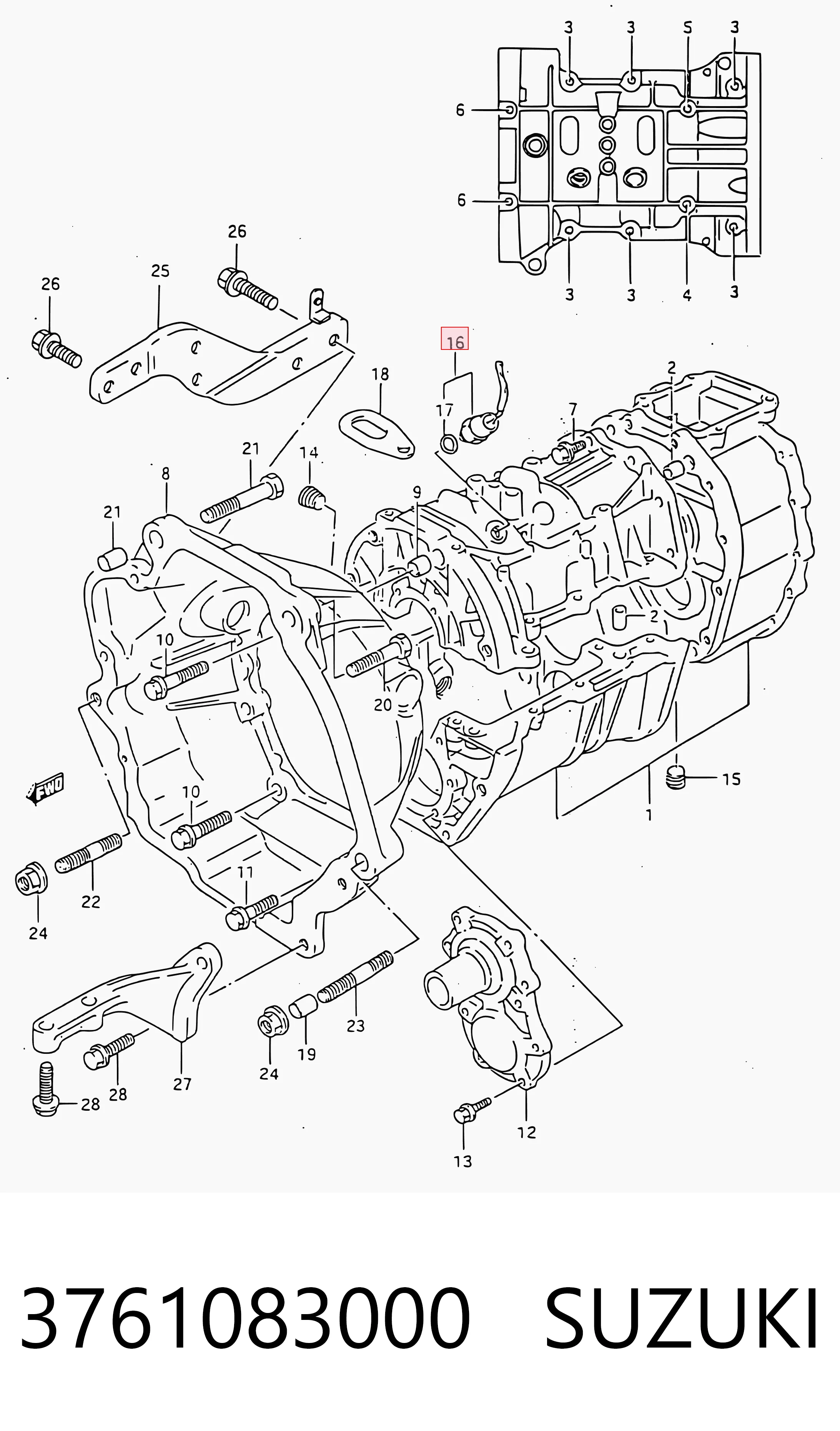 3761083000 Suzuki Датчик включення ліхтарів заднього ходу