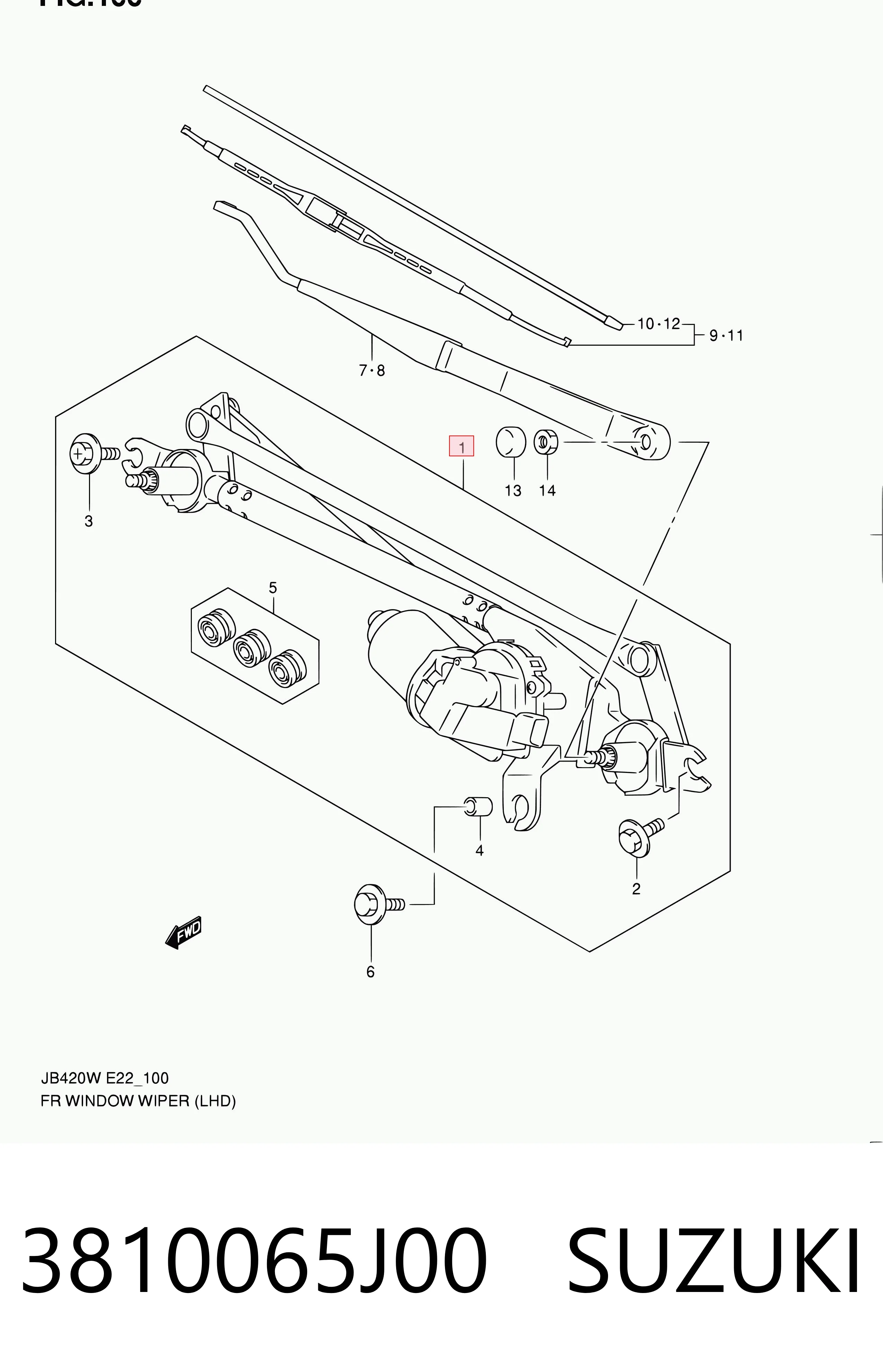 3810065J00 Suzuki Трапеція склоочисника