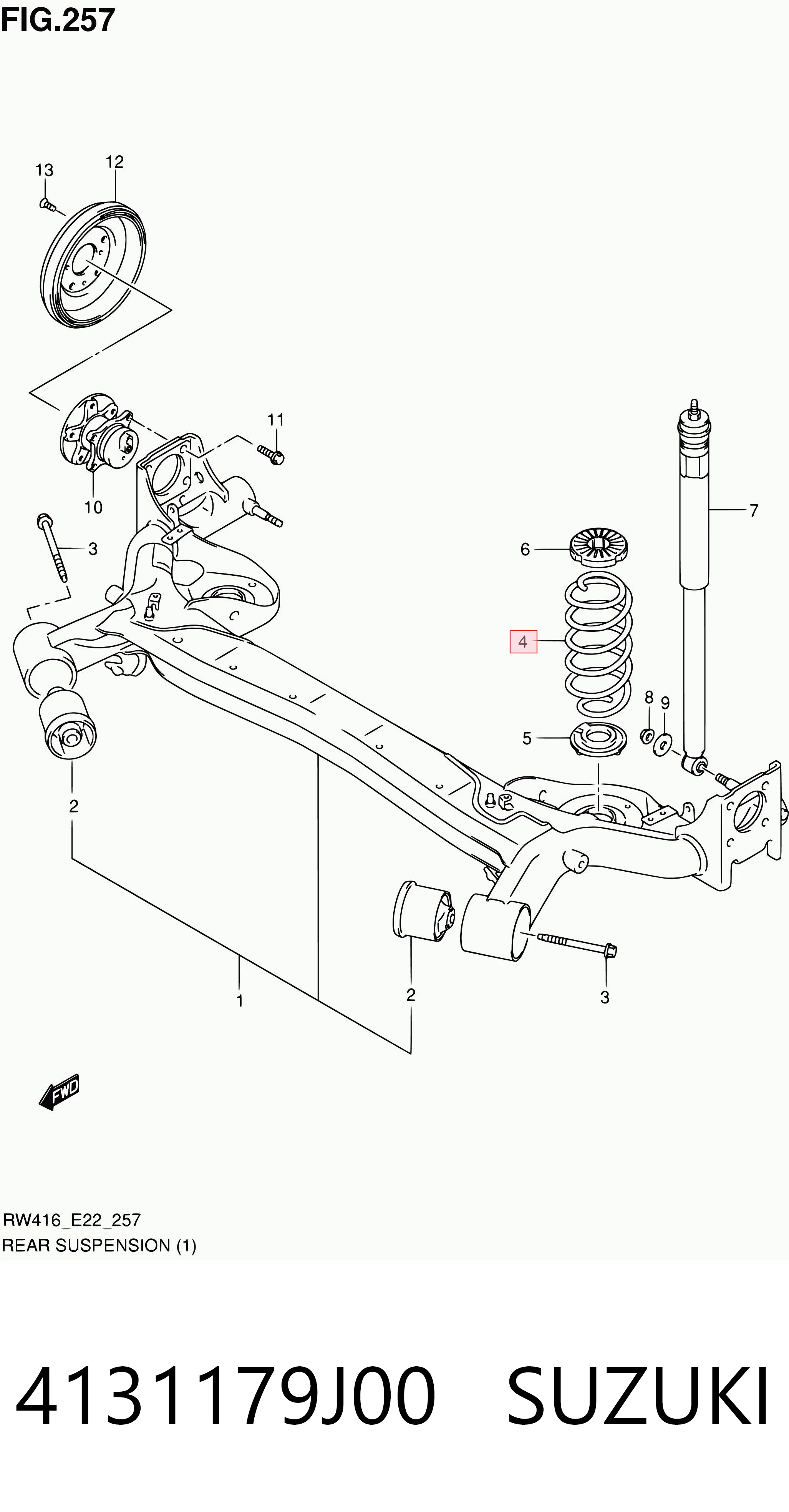 4131179J00 Fiat/Alfa/Lancia Пружина підвіски задня