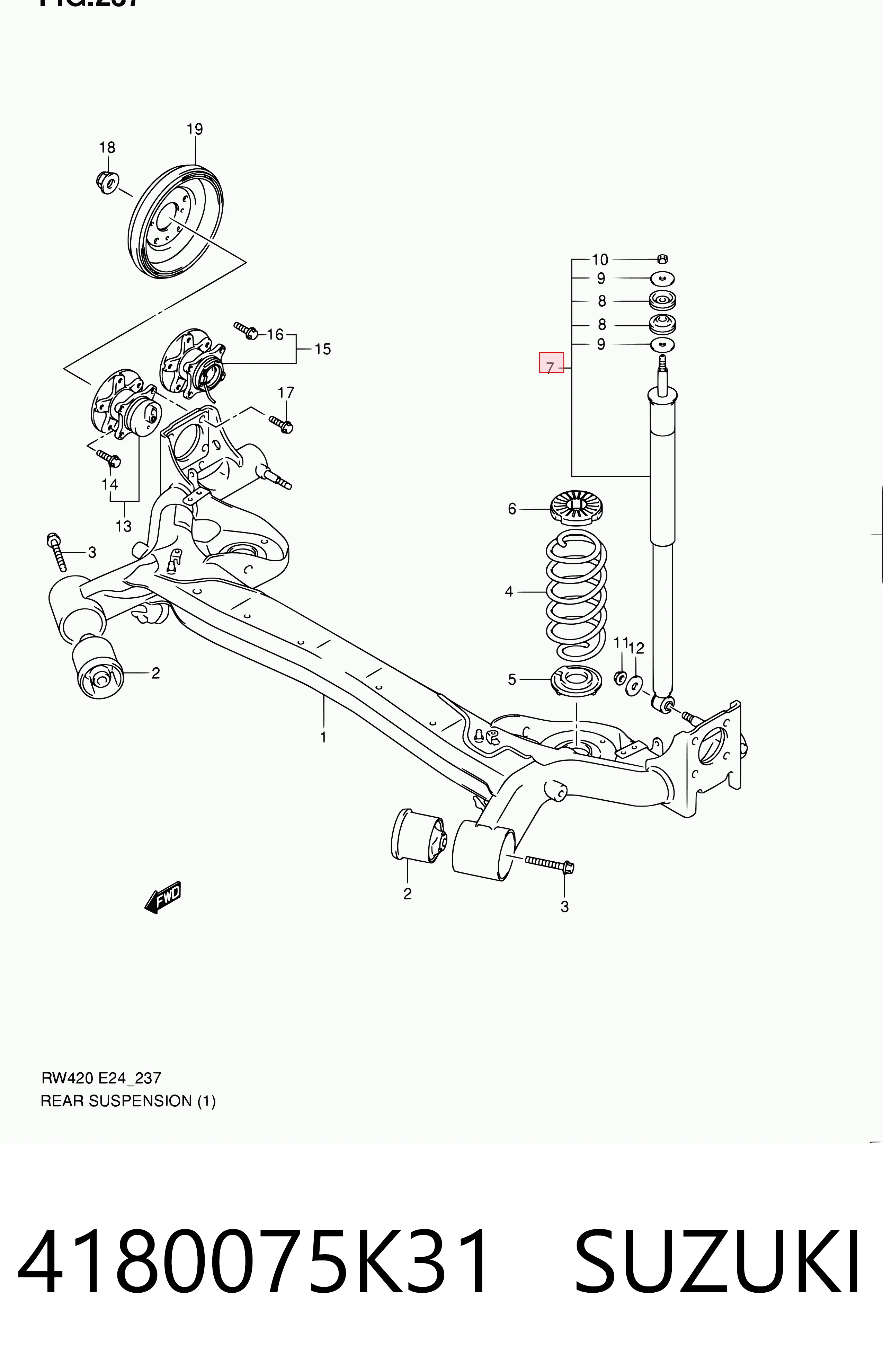 4180075K31 Suzuki Амортизатори задні