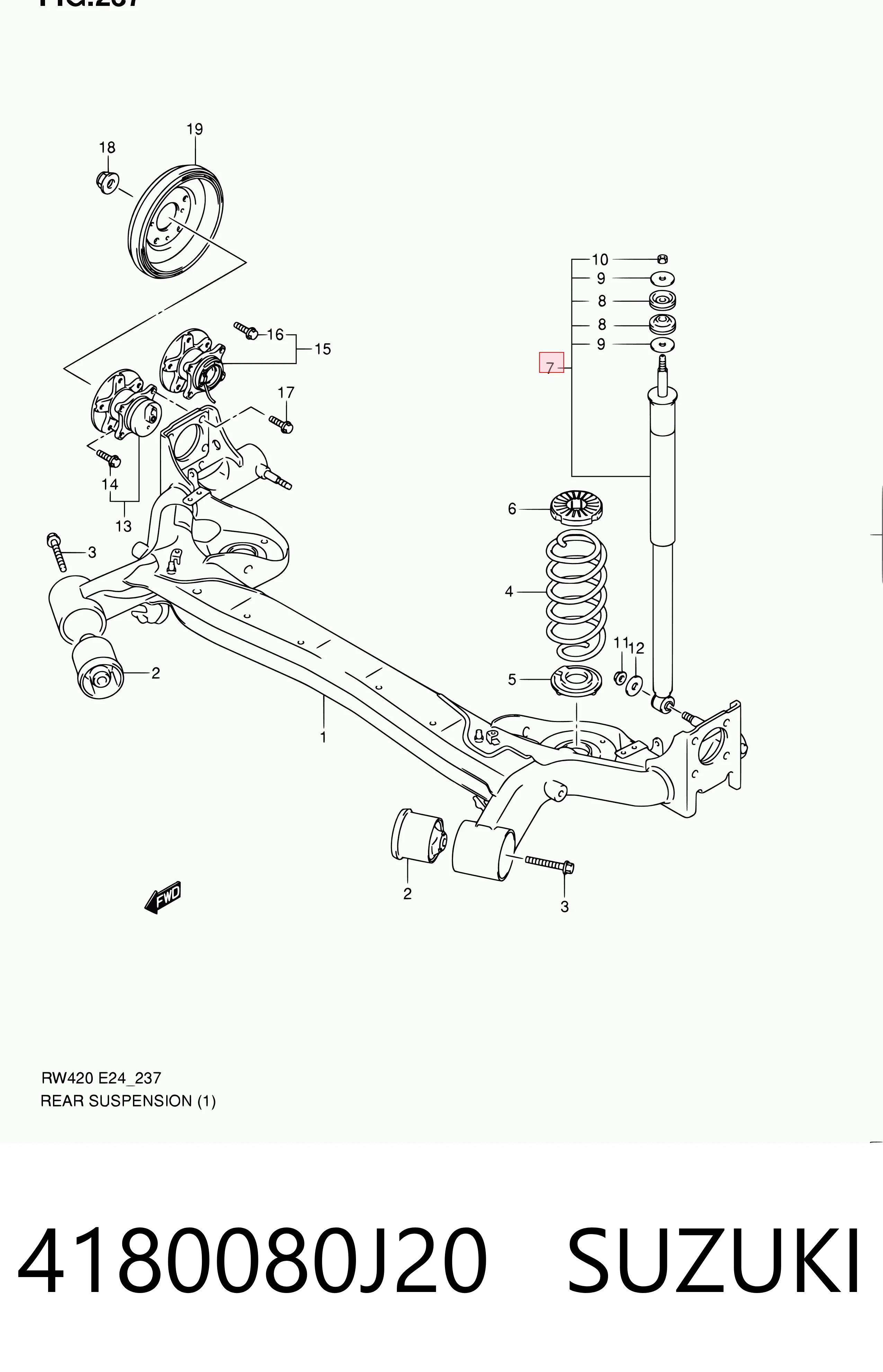 4180080J20 Suzuki Амортизатори задні