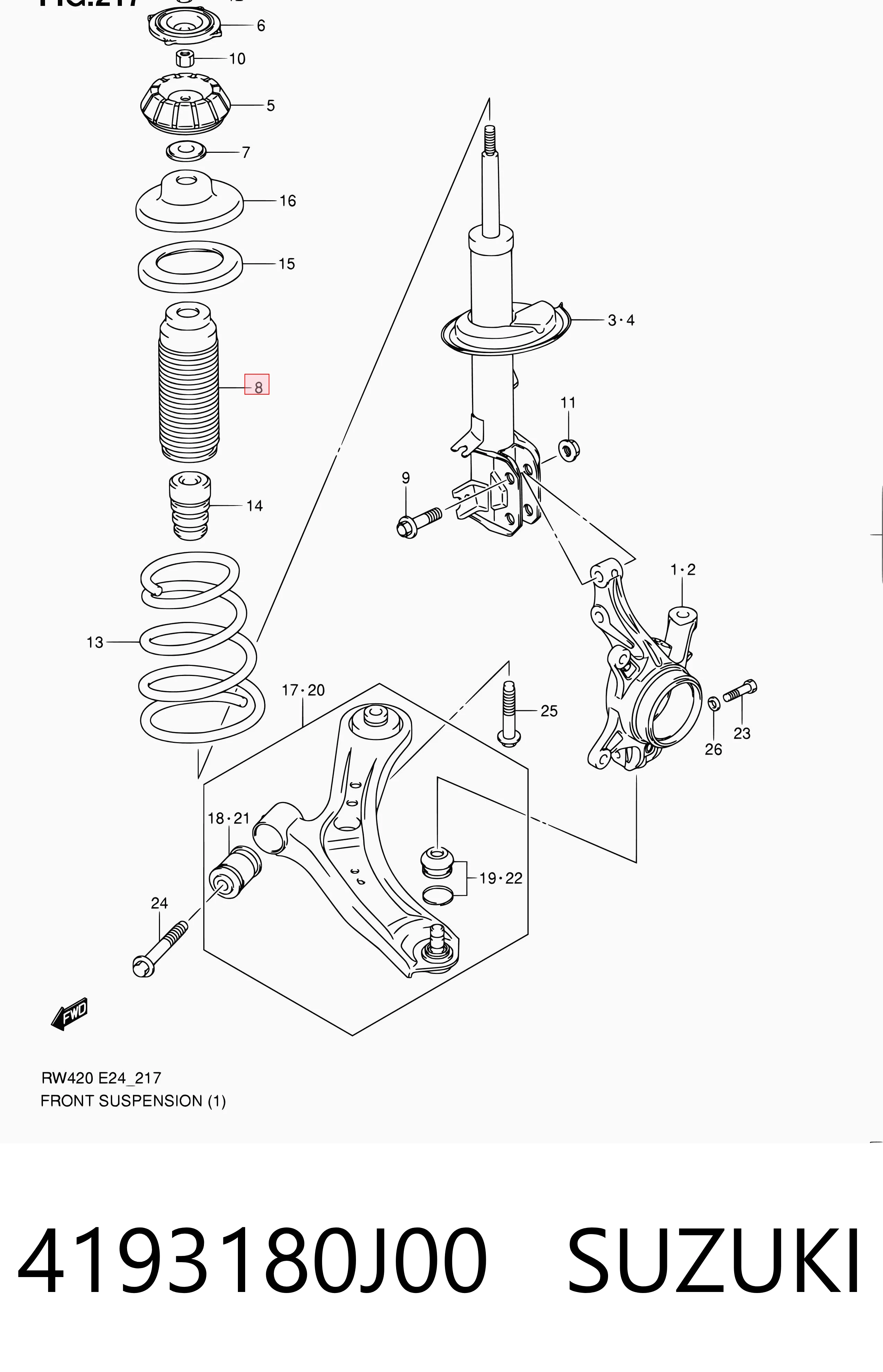 Пильник амортизатора переднього MAB1125 Masuma
