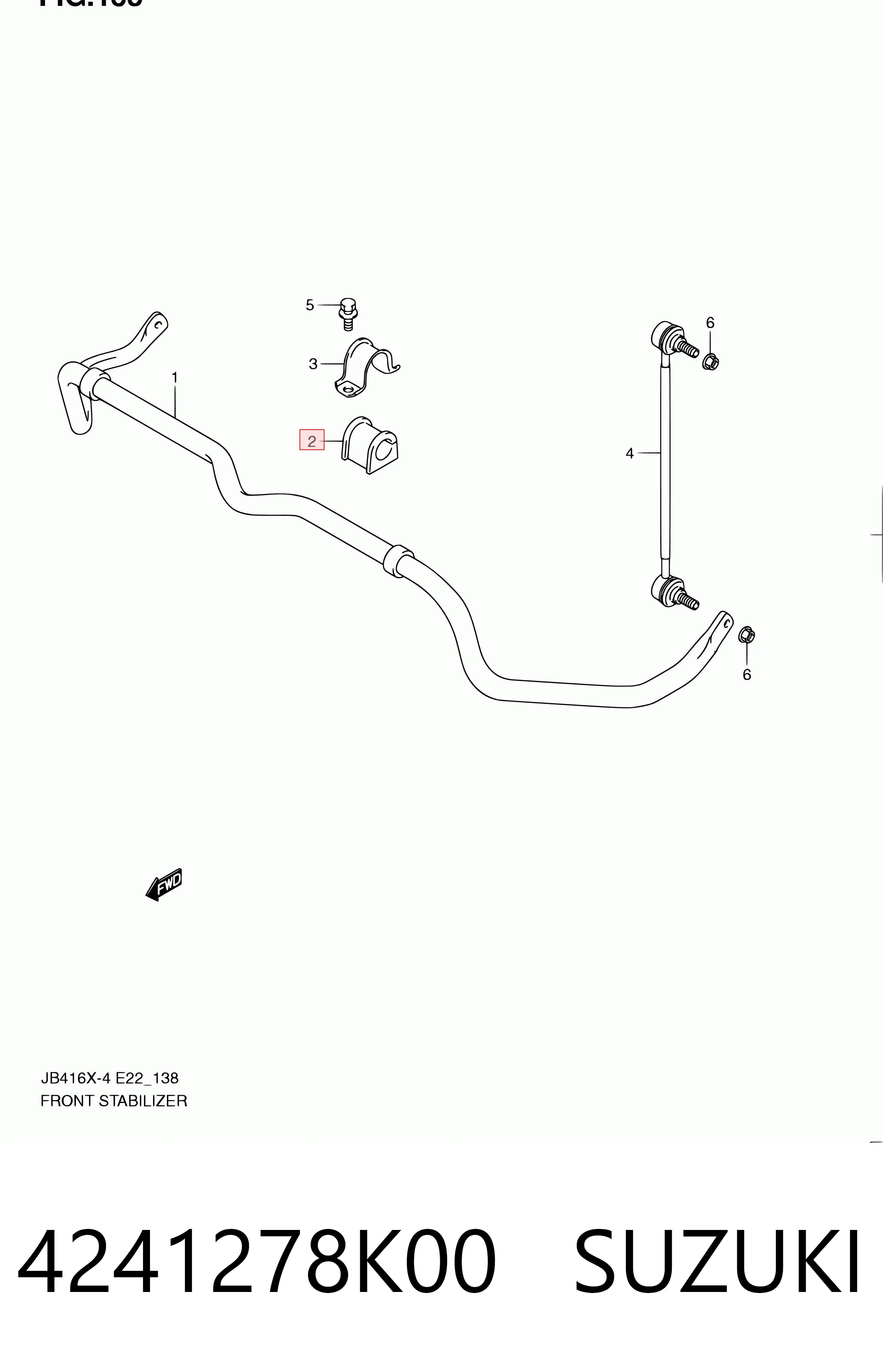 4241278K00 Suzuki Втулка стабілізатора переднього