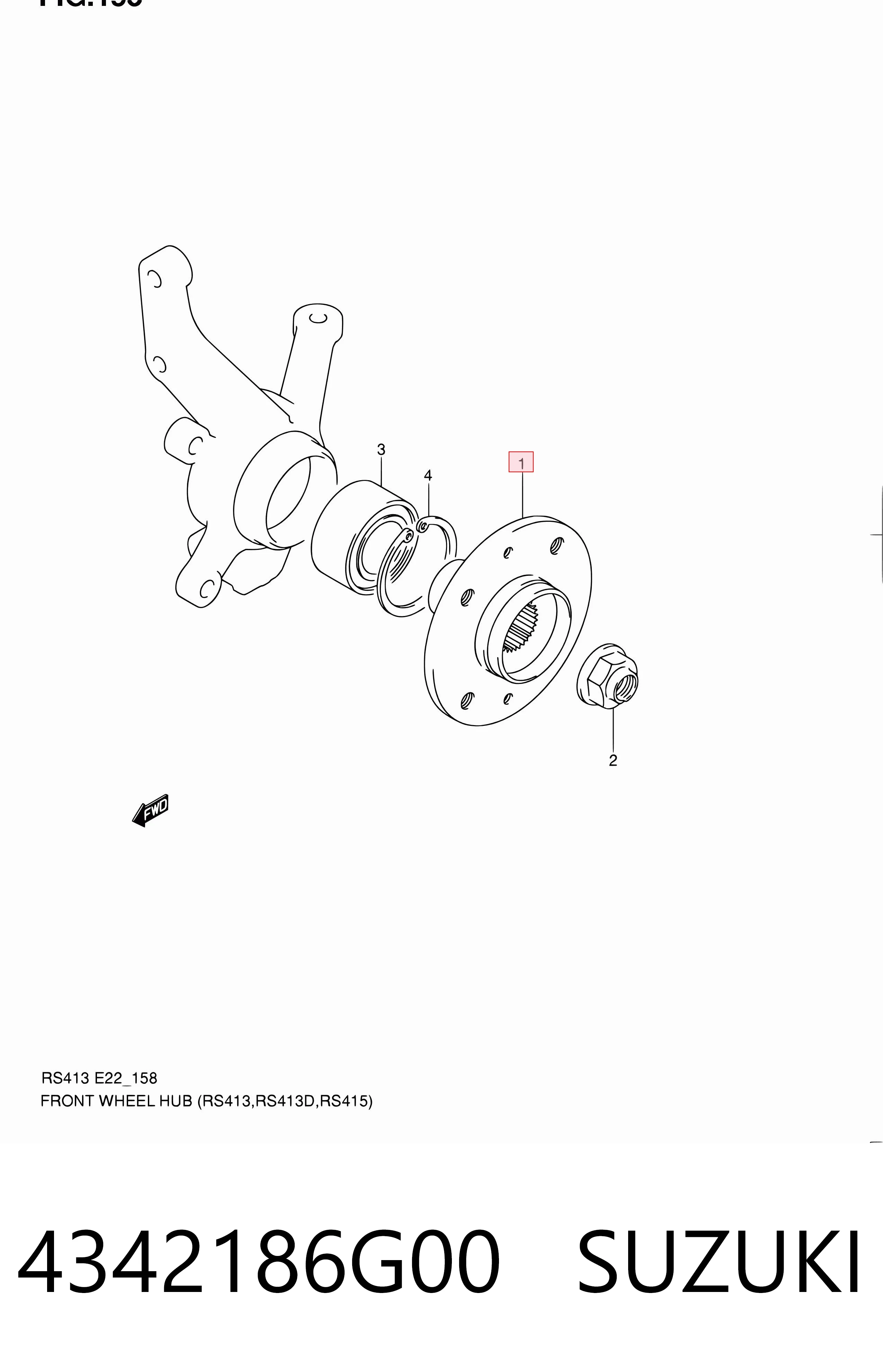 Маточина колеса передня Subaru 4342186G00 ціна, від 63.28 USD