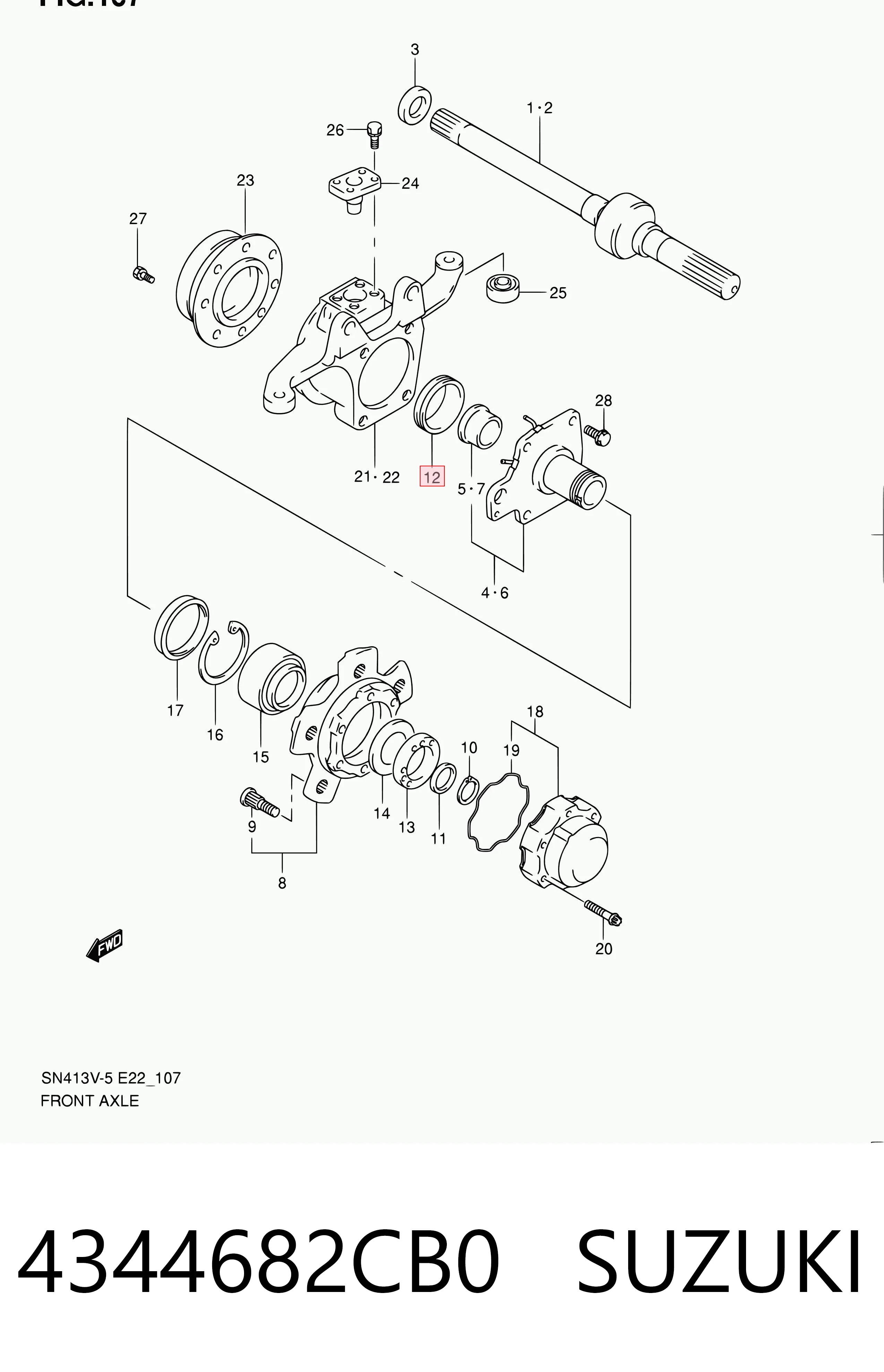 4344682CB0 Suzuki Сальник передньої маточини, внутрішній