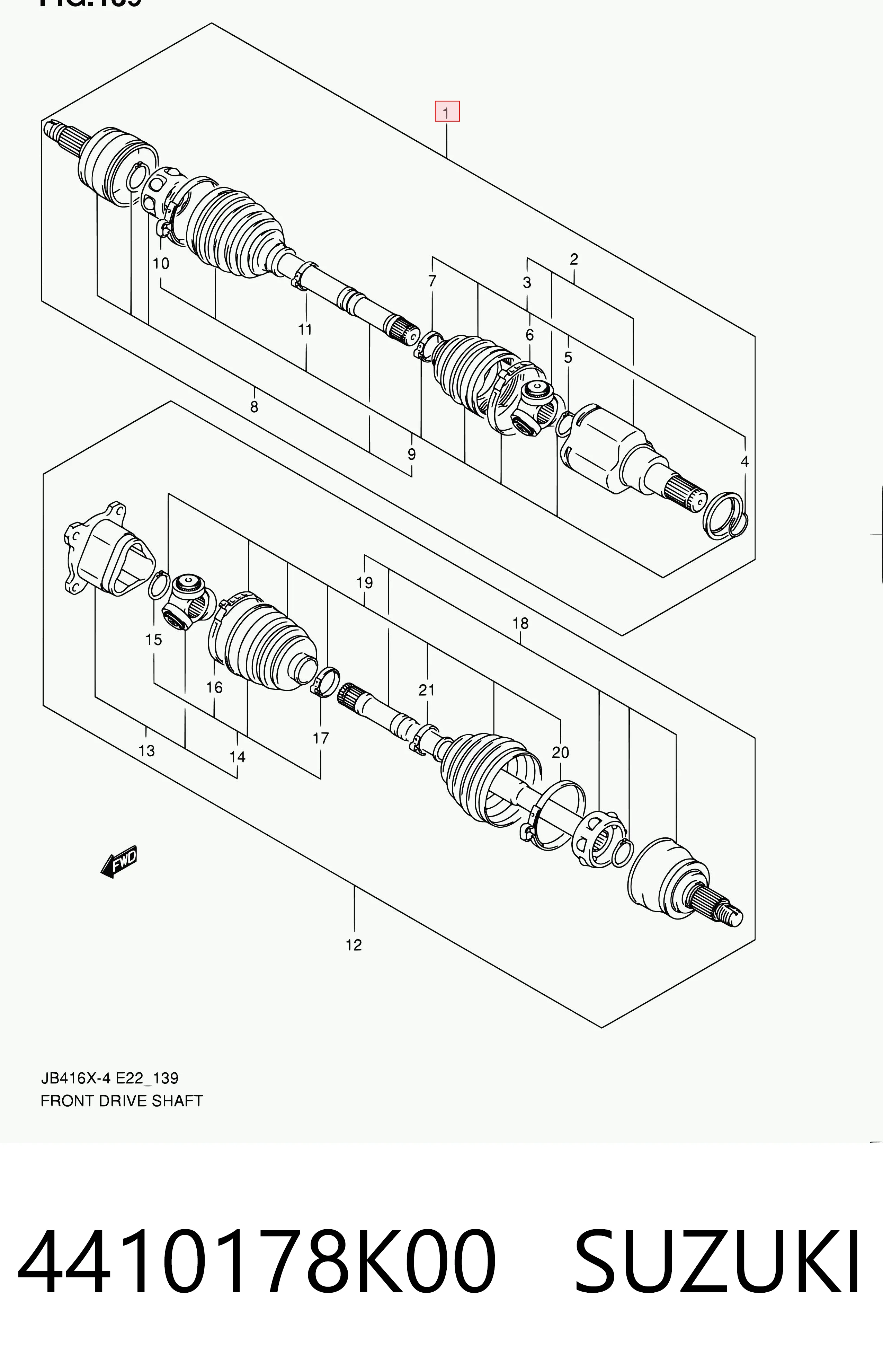 4410178K00 Suzuki Привід передній правий