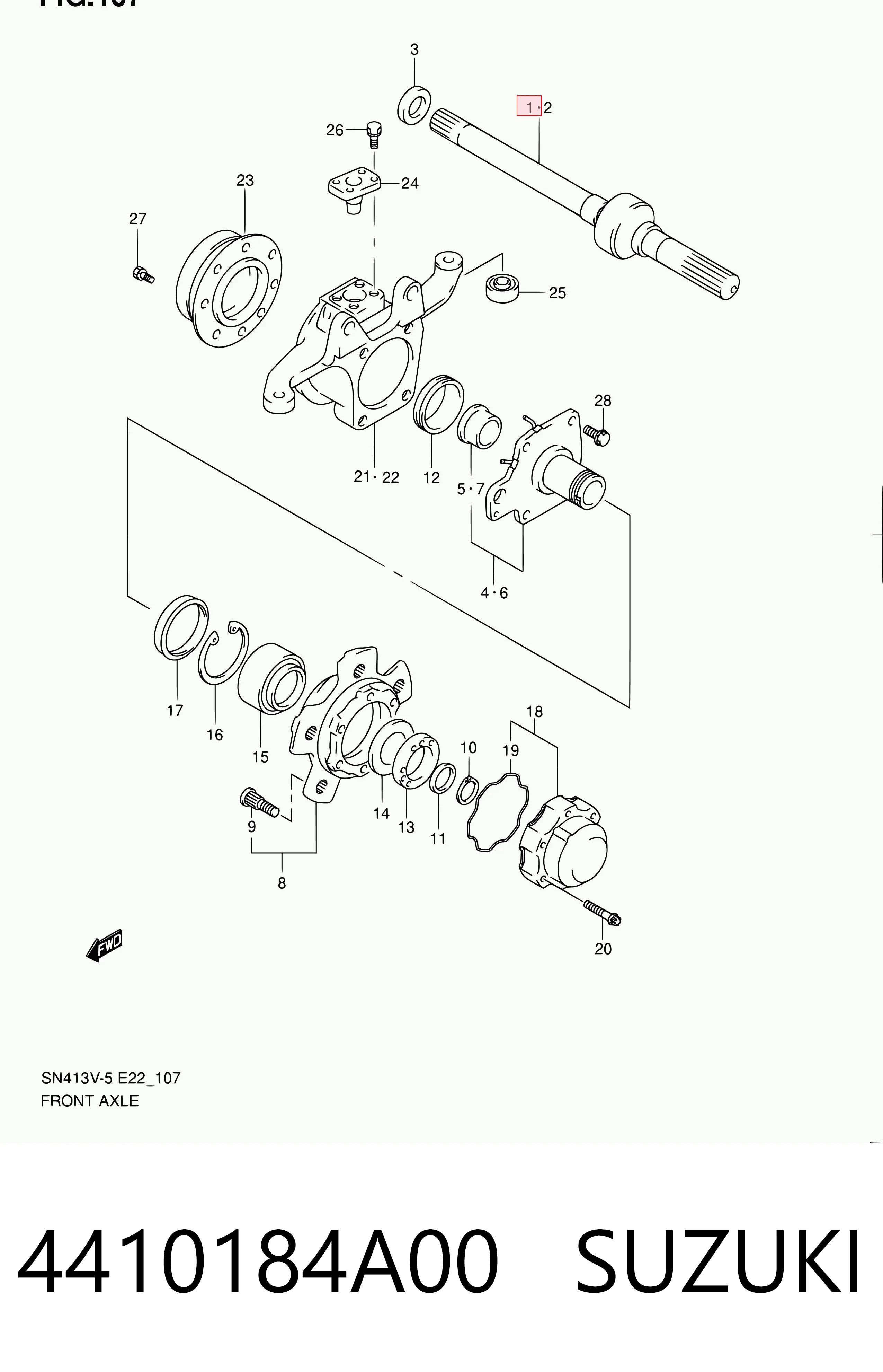 Піввісь передня, права Suzuki Jimny позашляховик (FJ) (1998 - 2026) ціна, від 46.64 USD