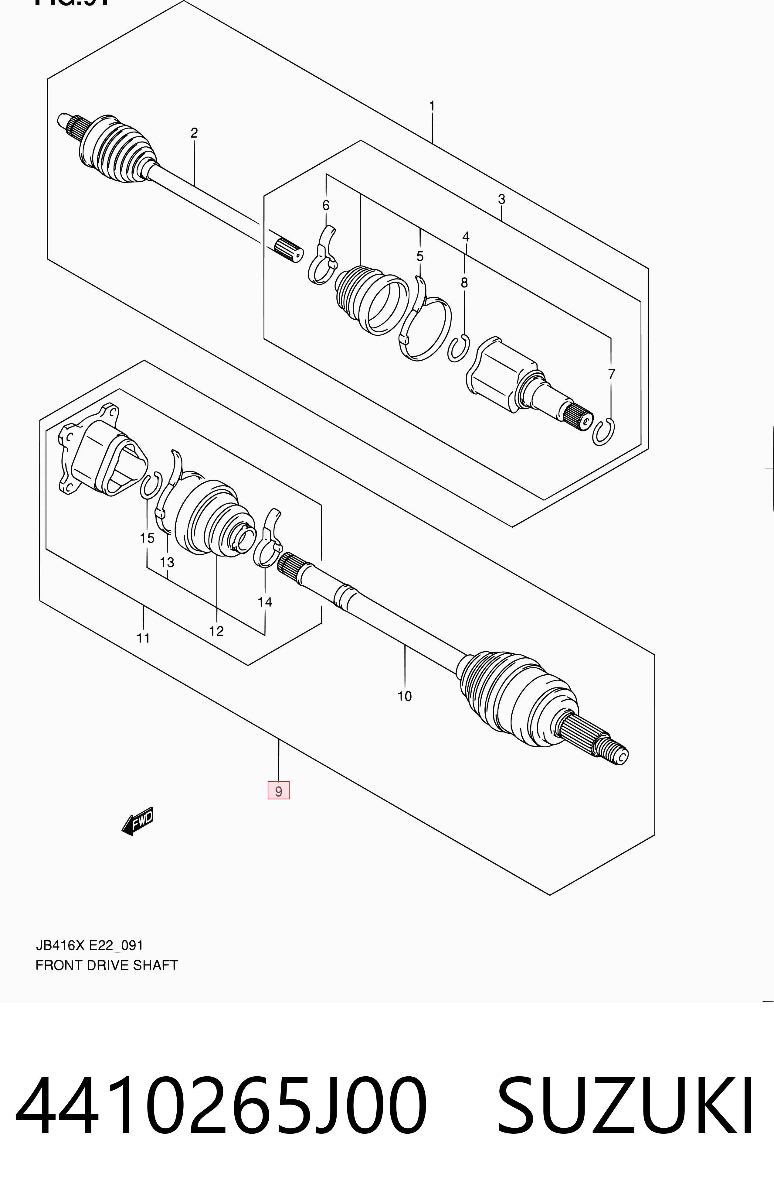 4410265J00 Suzuki Привід лівий