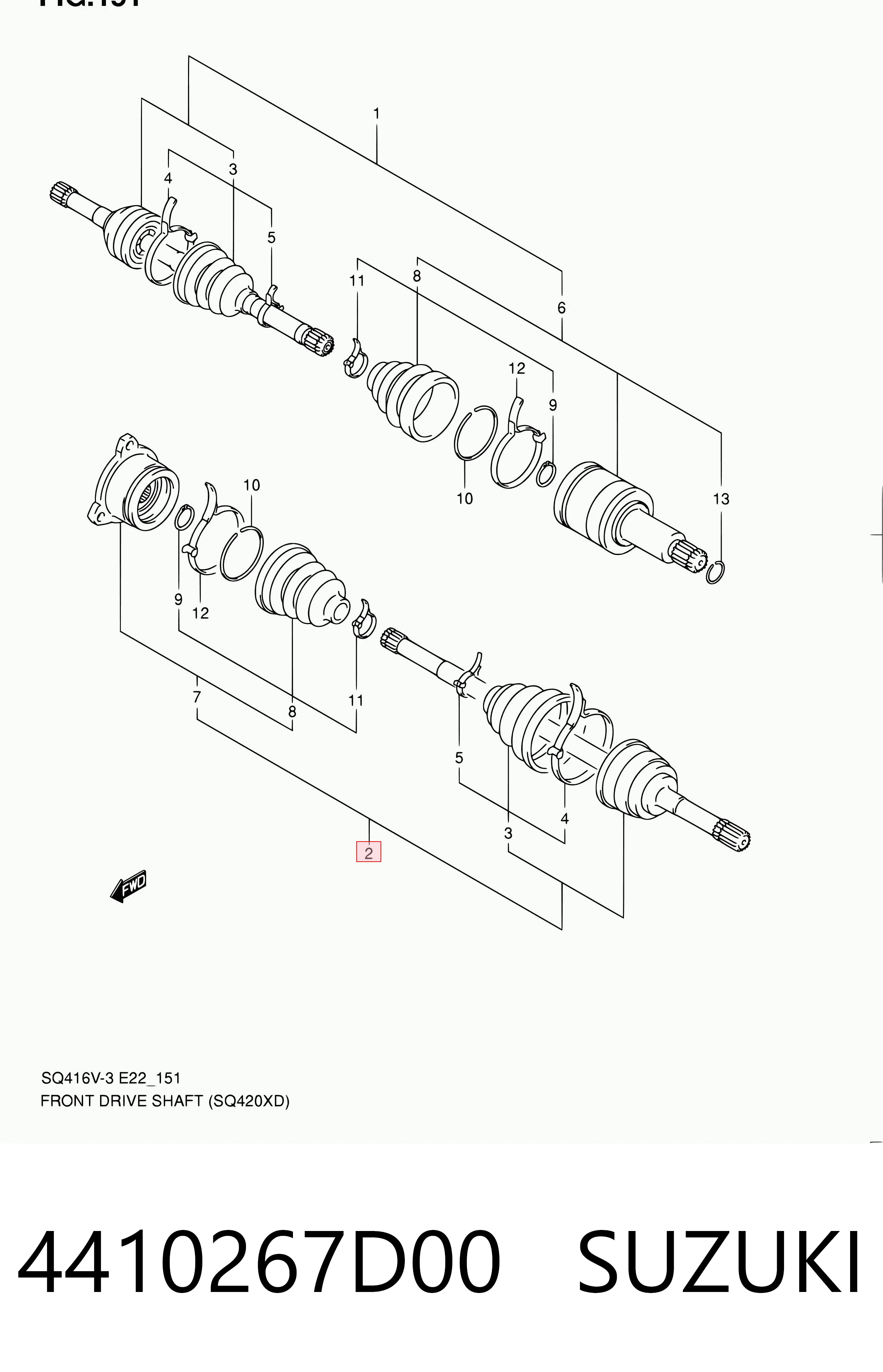 4410267D00 Suzuki Привід лівий