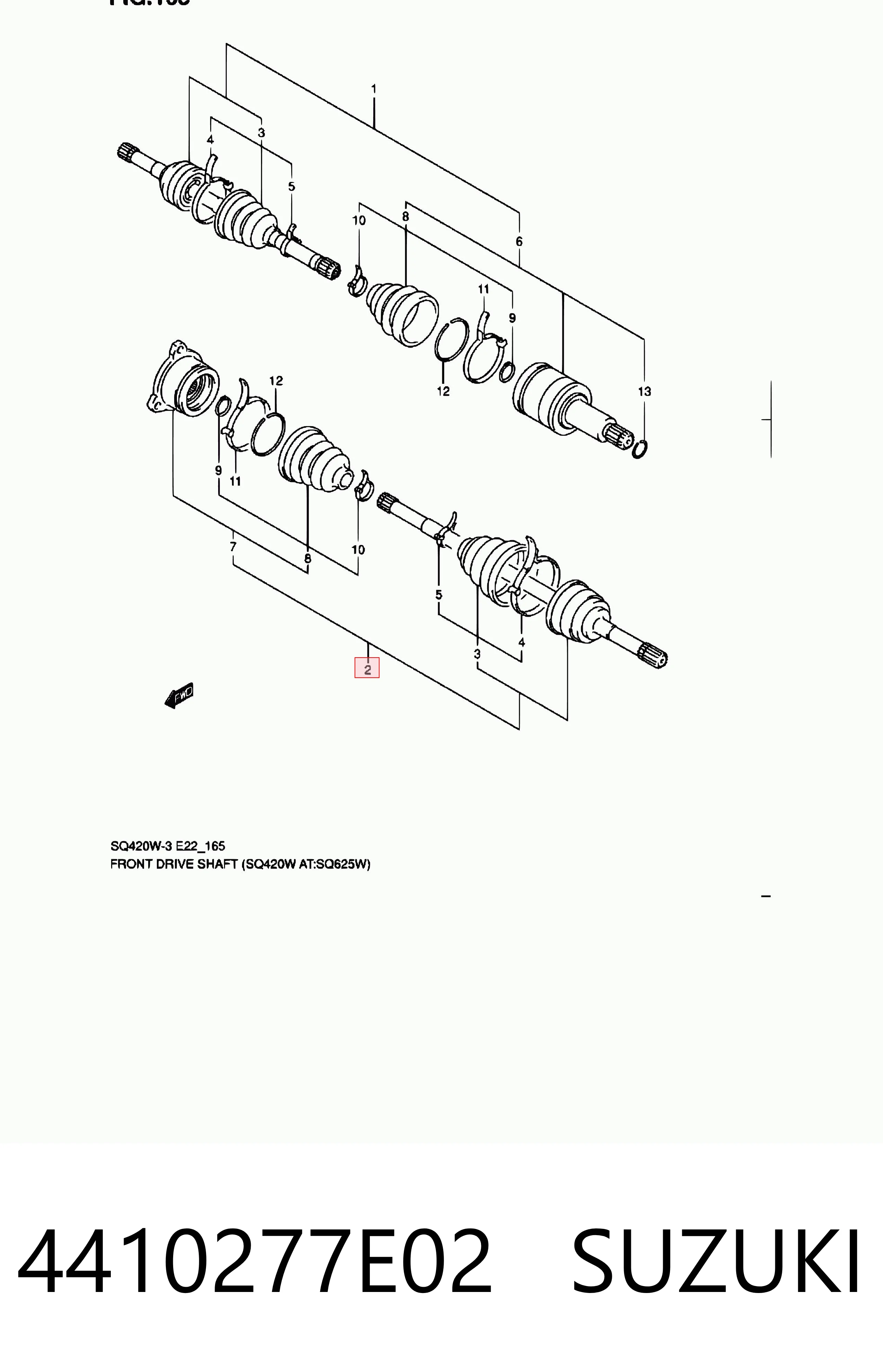 4410277E02 Suzuki Привід лівий