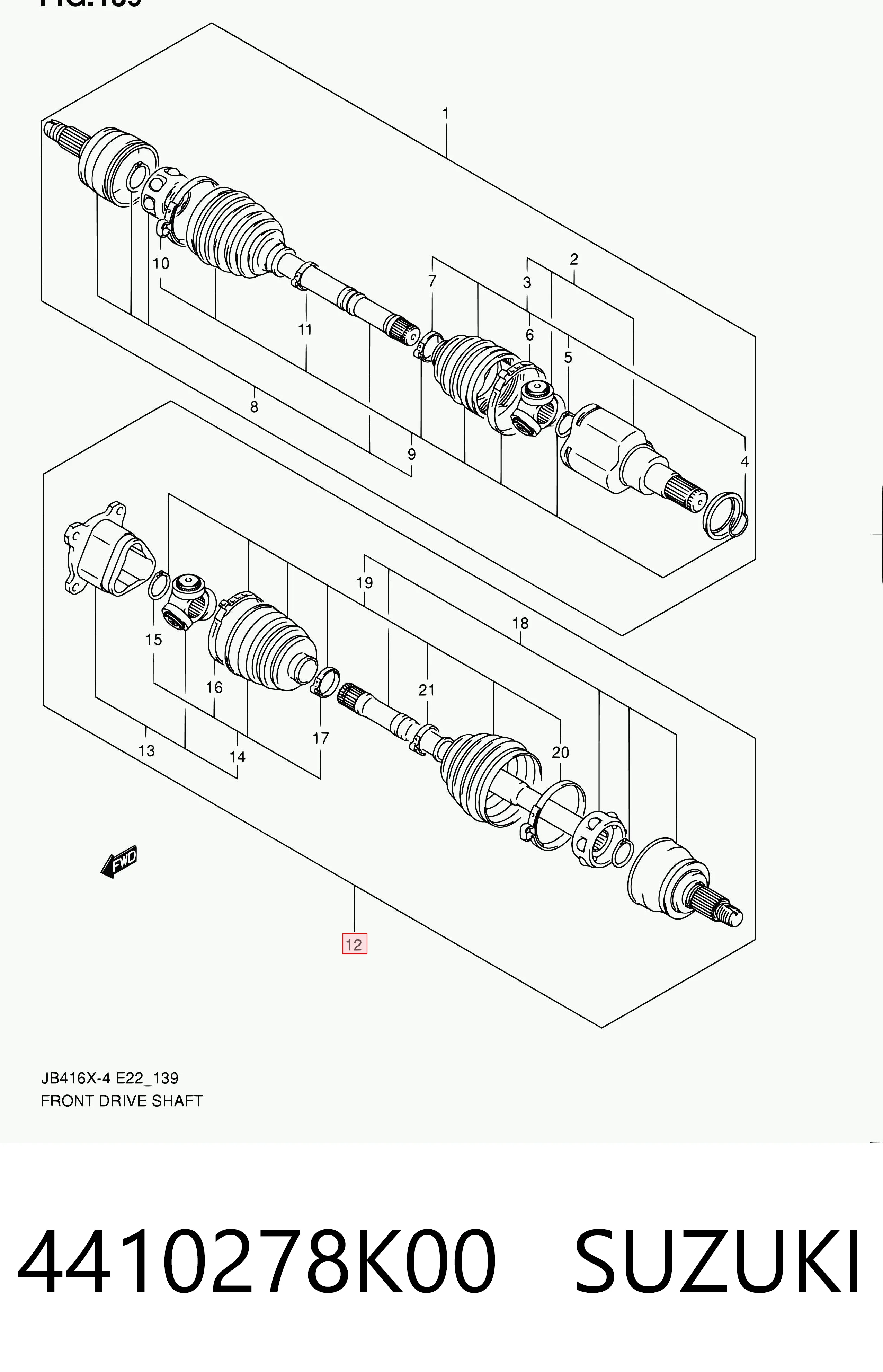 4410278K00 Suzuki Привід лівий