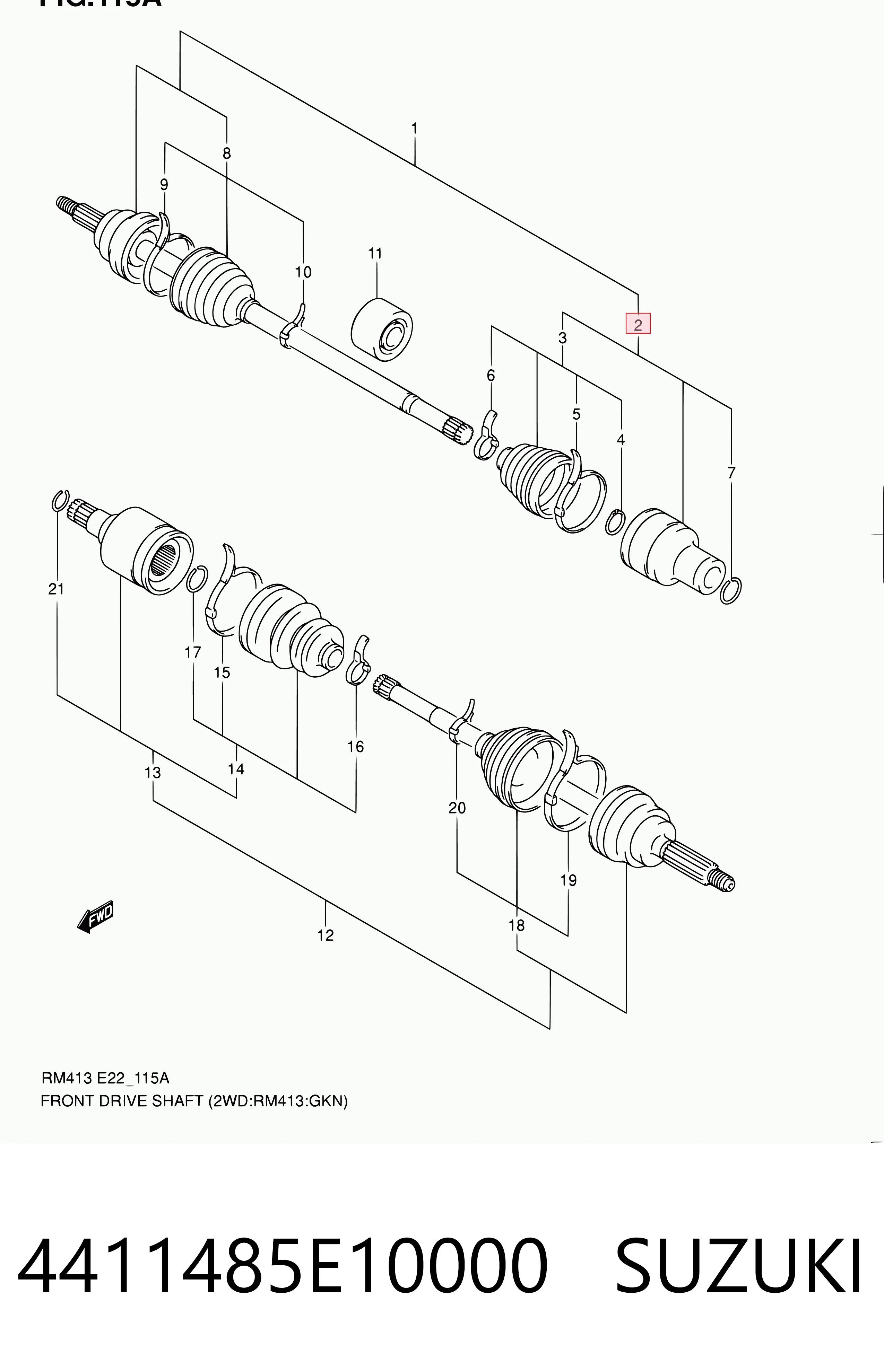 ШРКШ внутрішній, передній Suzuki Ignis II хетчбек (FH) (2003 - 2026) ціна, від 99.44 USD