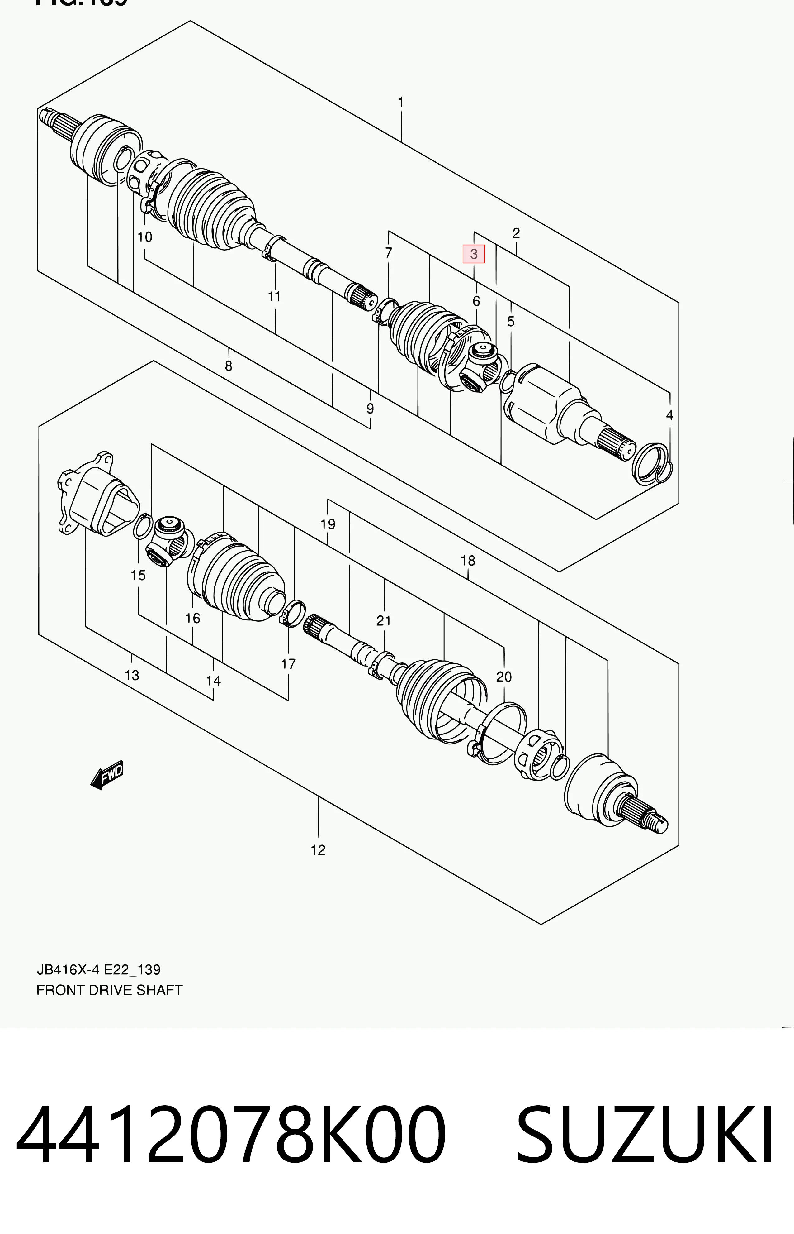 4412078K02 Suzuki Пильник ШРКШ внутрішній, правий